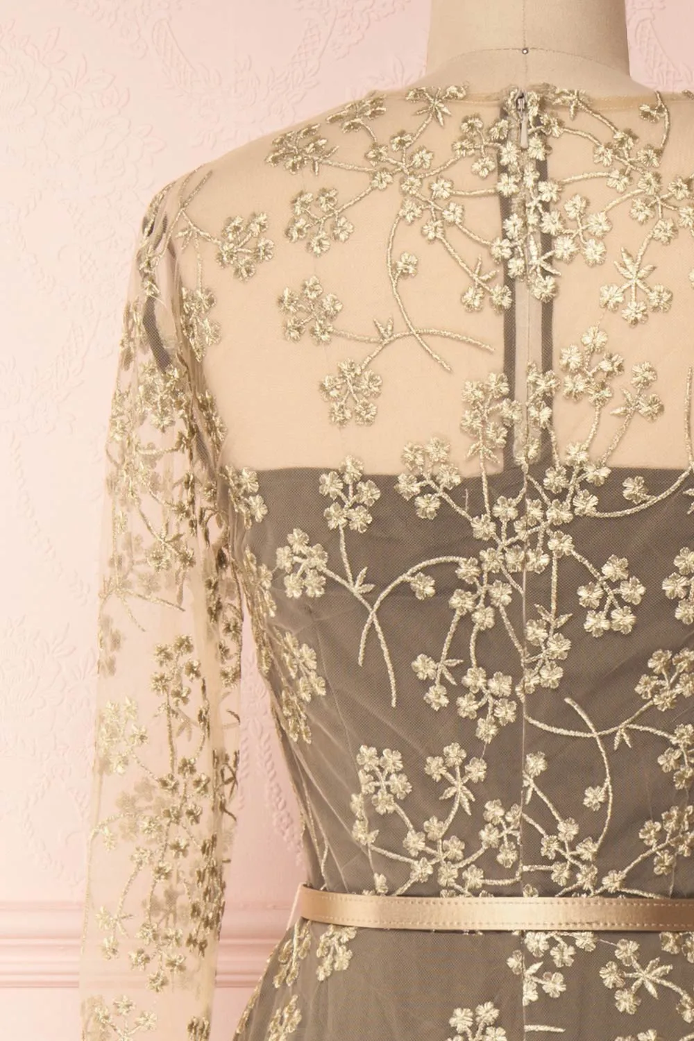 Agnetha | Golden Mesh Dress