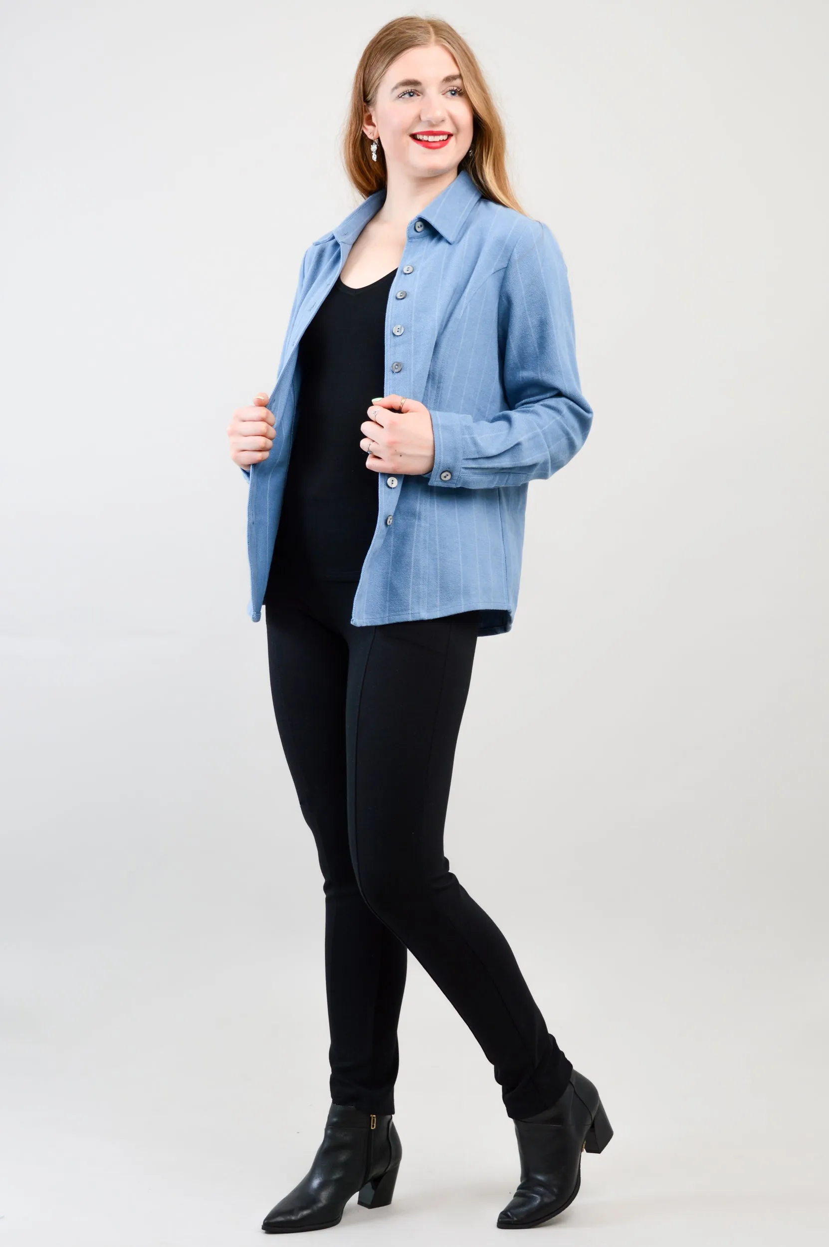 Alexis Top, Denim Flannel, Cotton Flannel - Final Sale