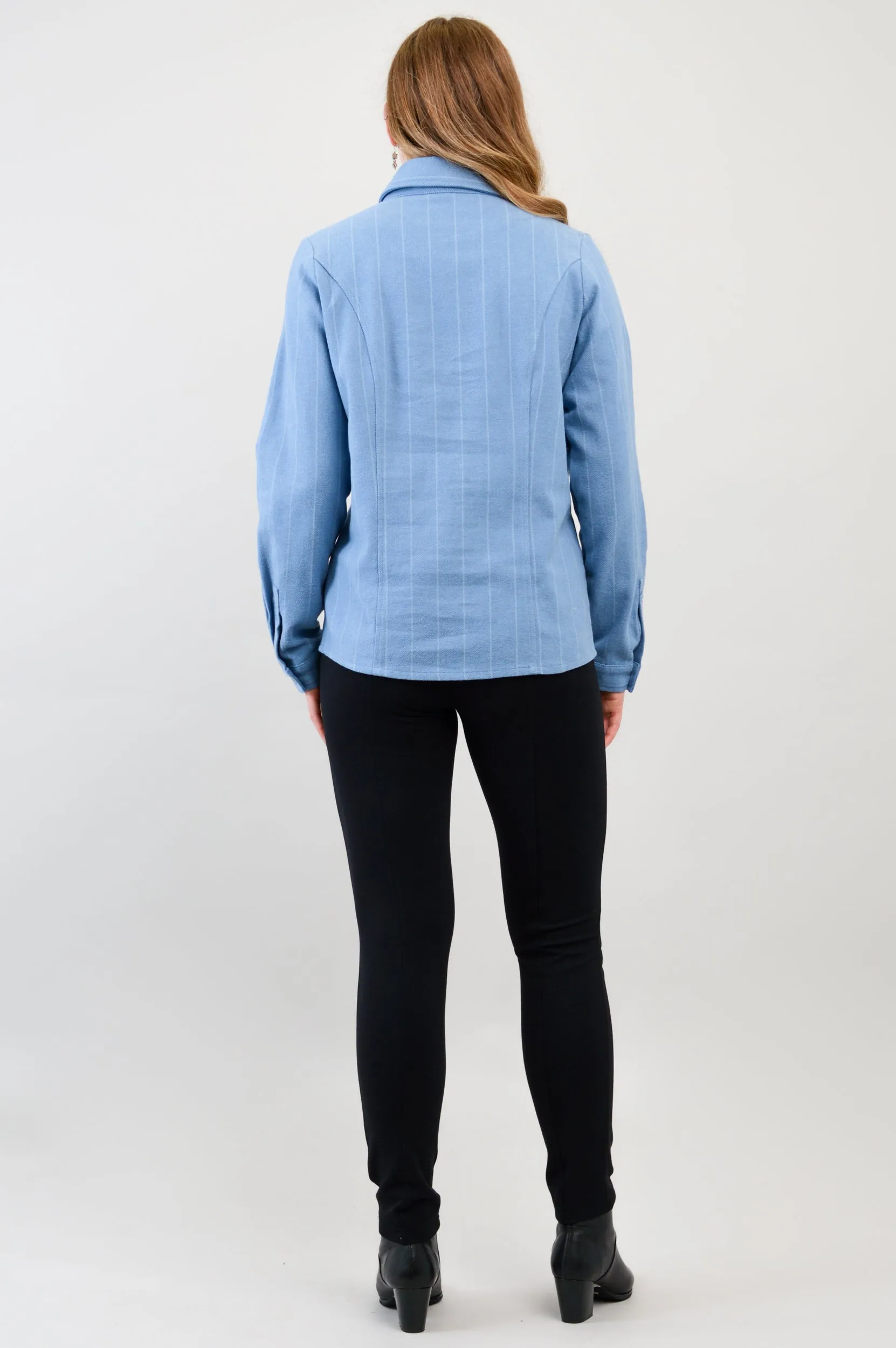 Alexis Top, Denim Flannel, Cotton Flannel - Final Sale