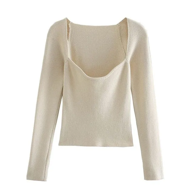Amy Fashion - Casual Fashion Slim-fit Tight Knitted Sweaters