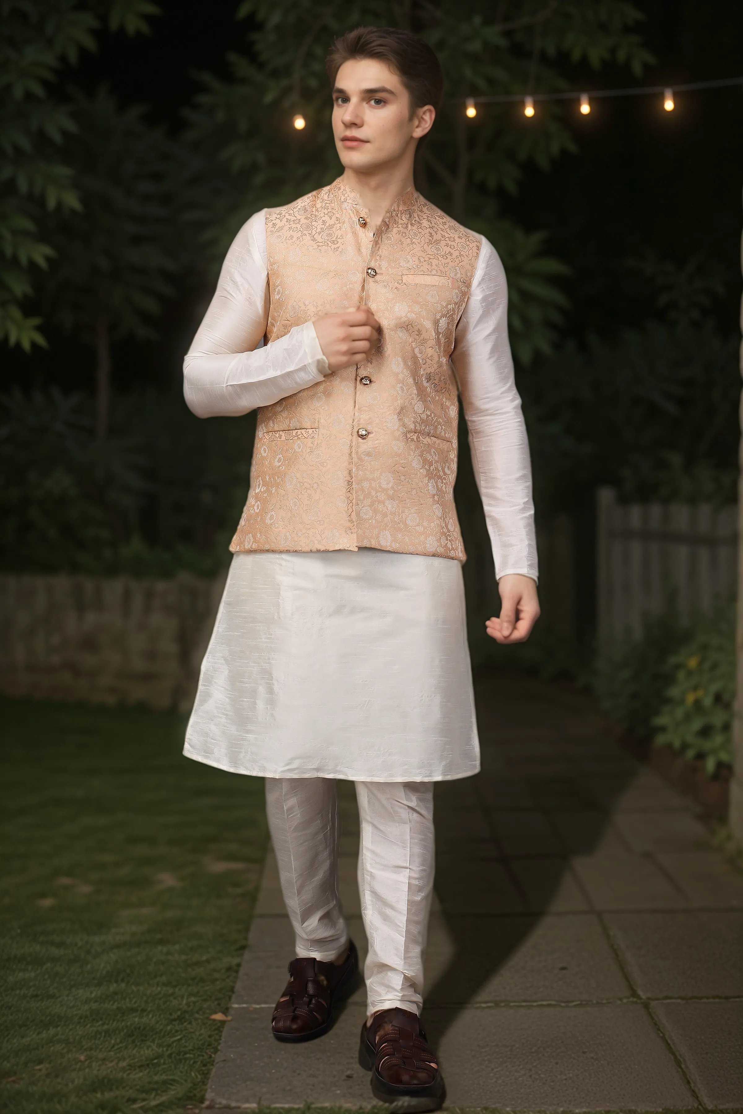 Apricot Aurora Brocade Vasket