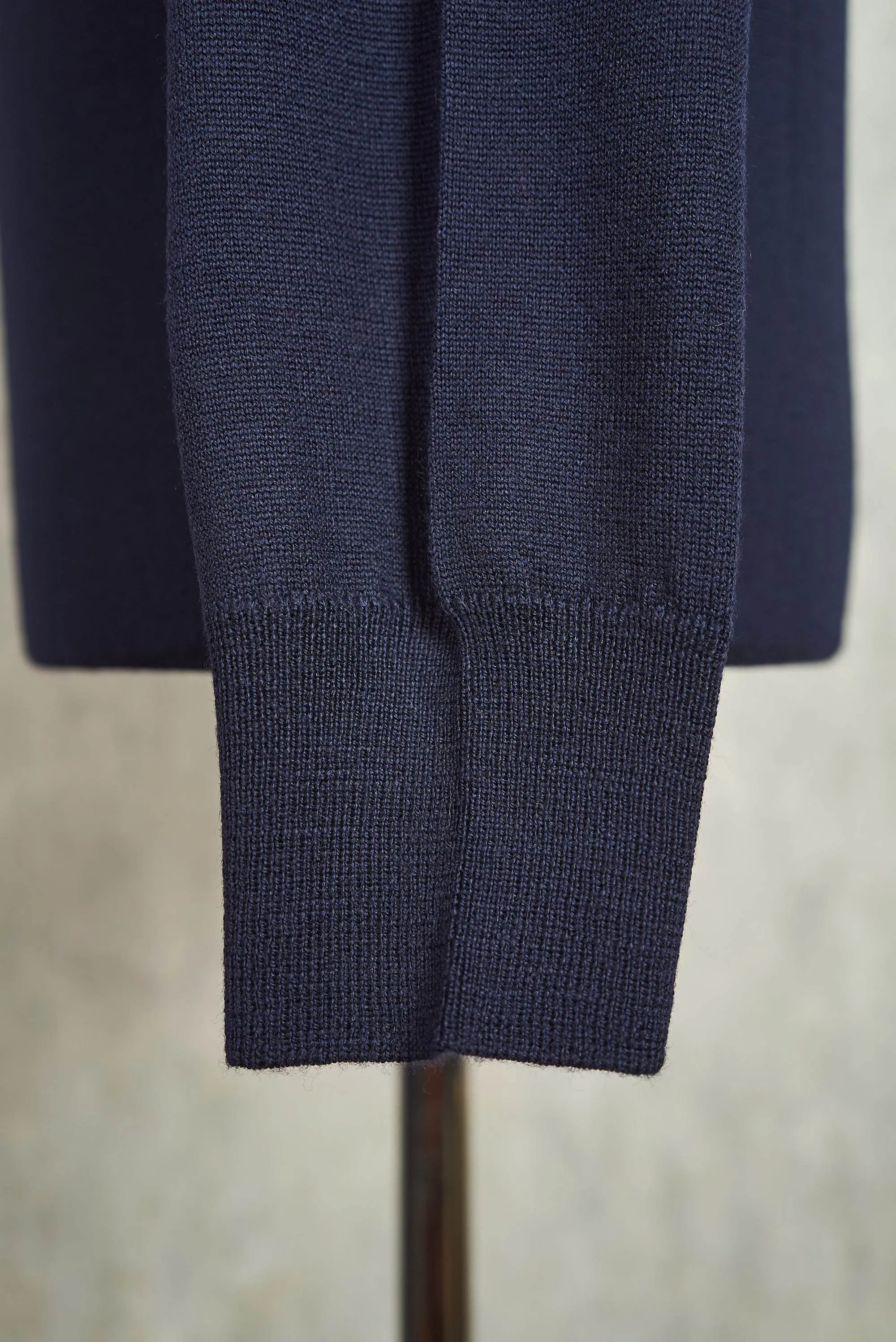 Ascot Chang Navy Extra-Fine Merino Wool V-Neck Sweater