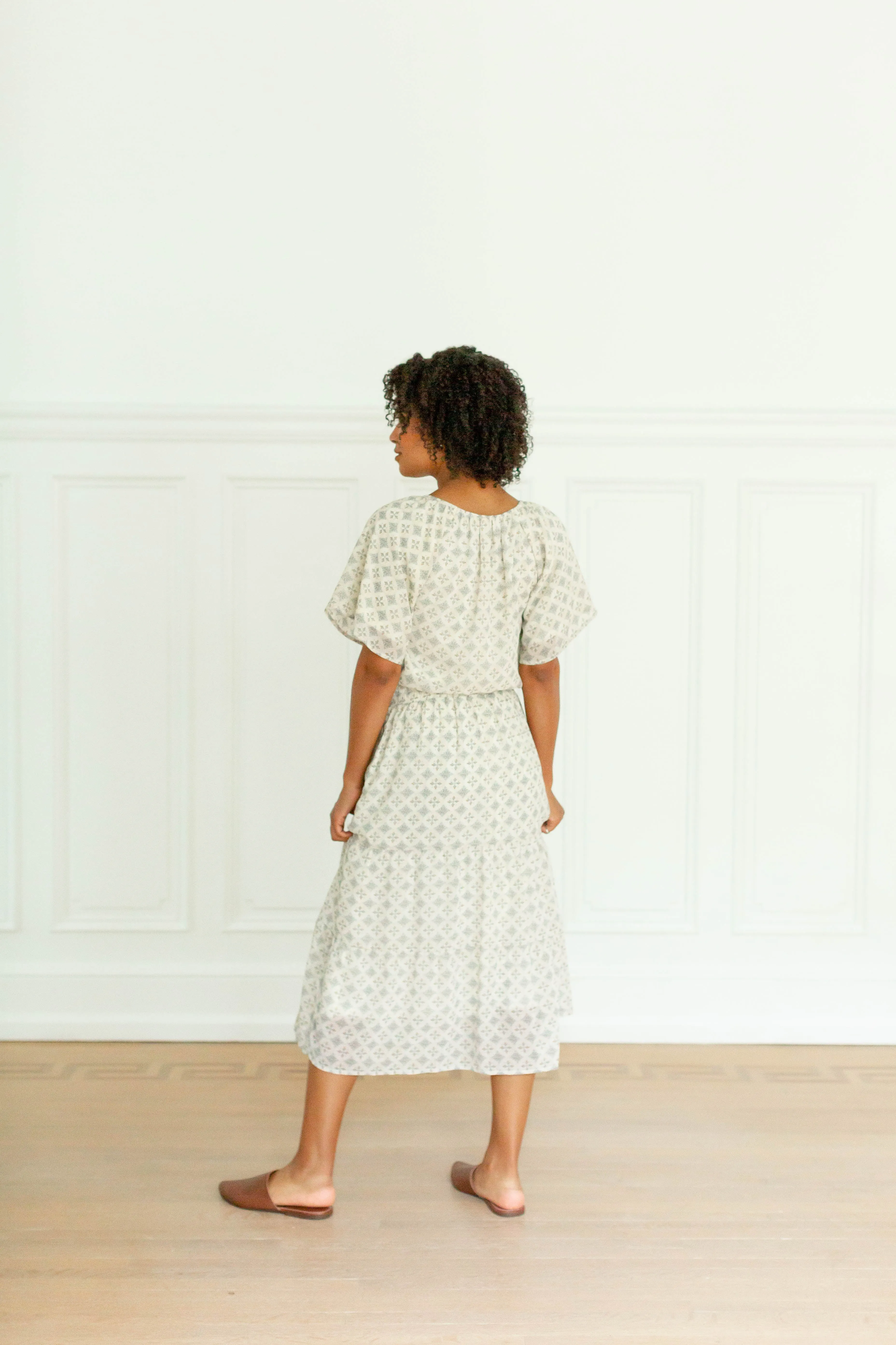 'Aviva' Printed Chiffon Midi Skirt