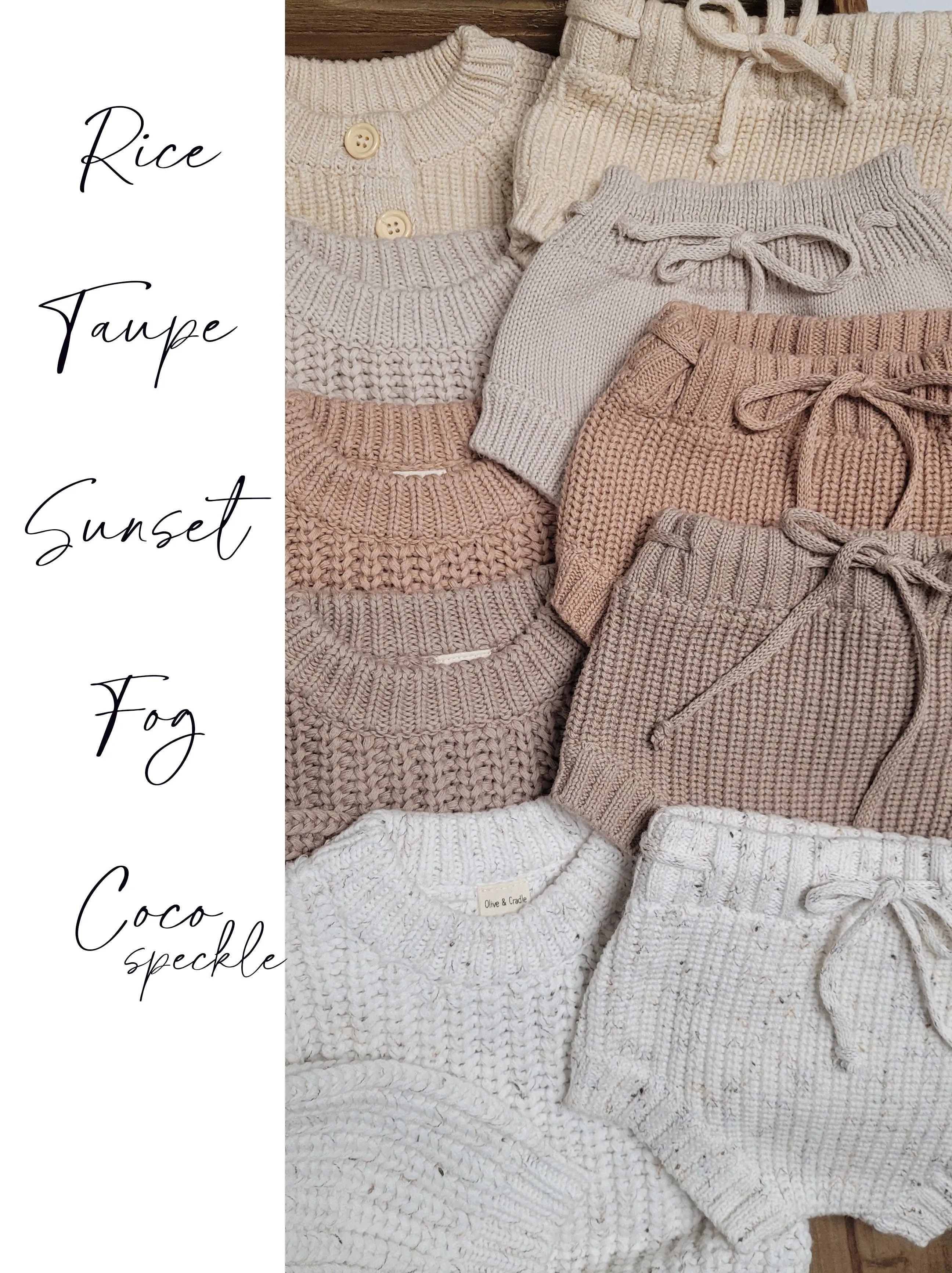 Baby Bloomers Girl Boy Chunky Knit diaper cover: CocoSpeckle / 3-6m