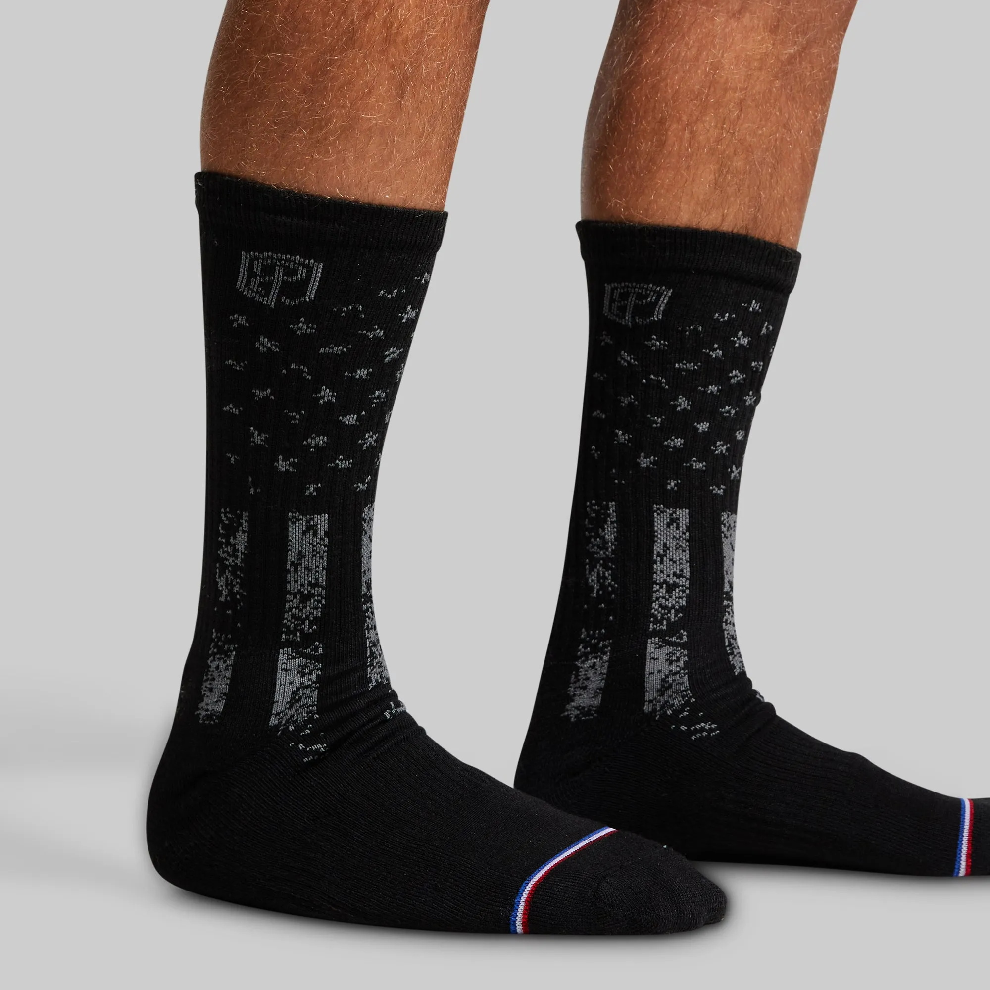 Born Primitive Crew Socks by Soledier Socks (Thin Blue Line)