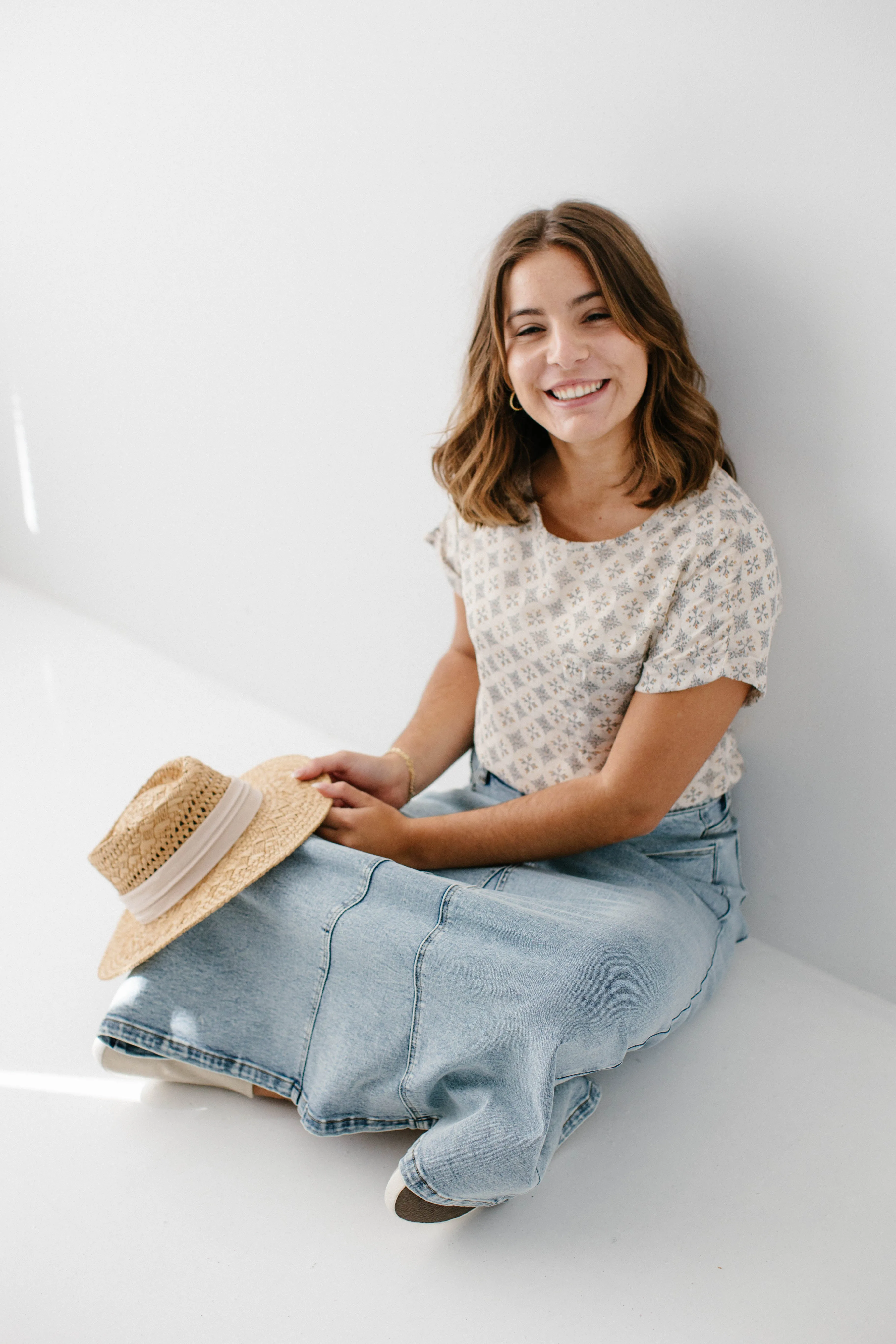 'Brooklyn' Stretch Denim Maxi Skirt in Vintage Wash