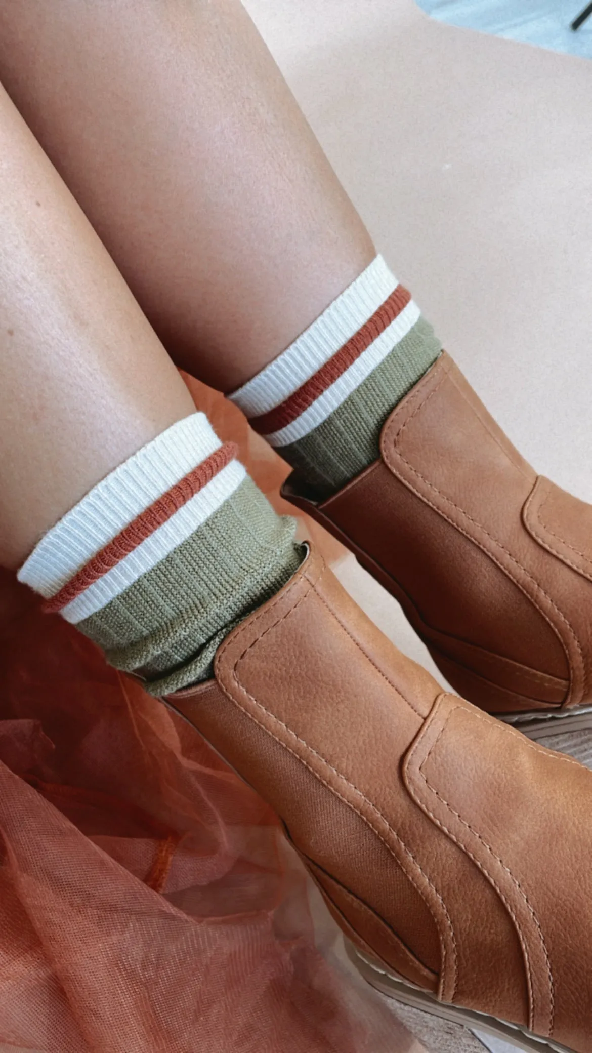Colorblock Socks, Green