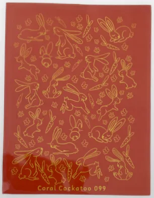 Coral Cockatoo Silk Screen Bunny Rabbits