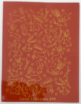 Coral Cockatoo Silk Screen Bunny Rabbits