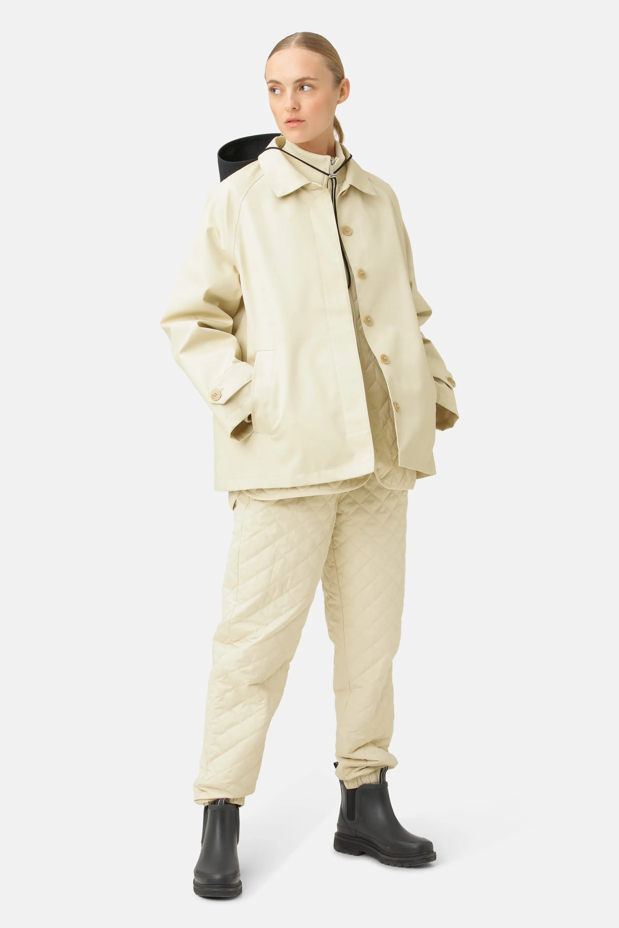Cotton raincoat - Bleached Sand