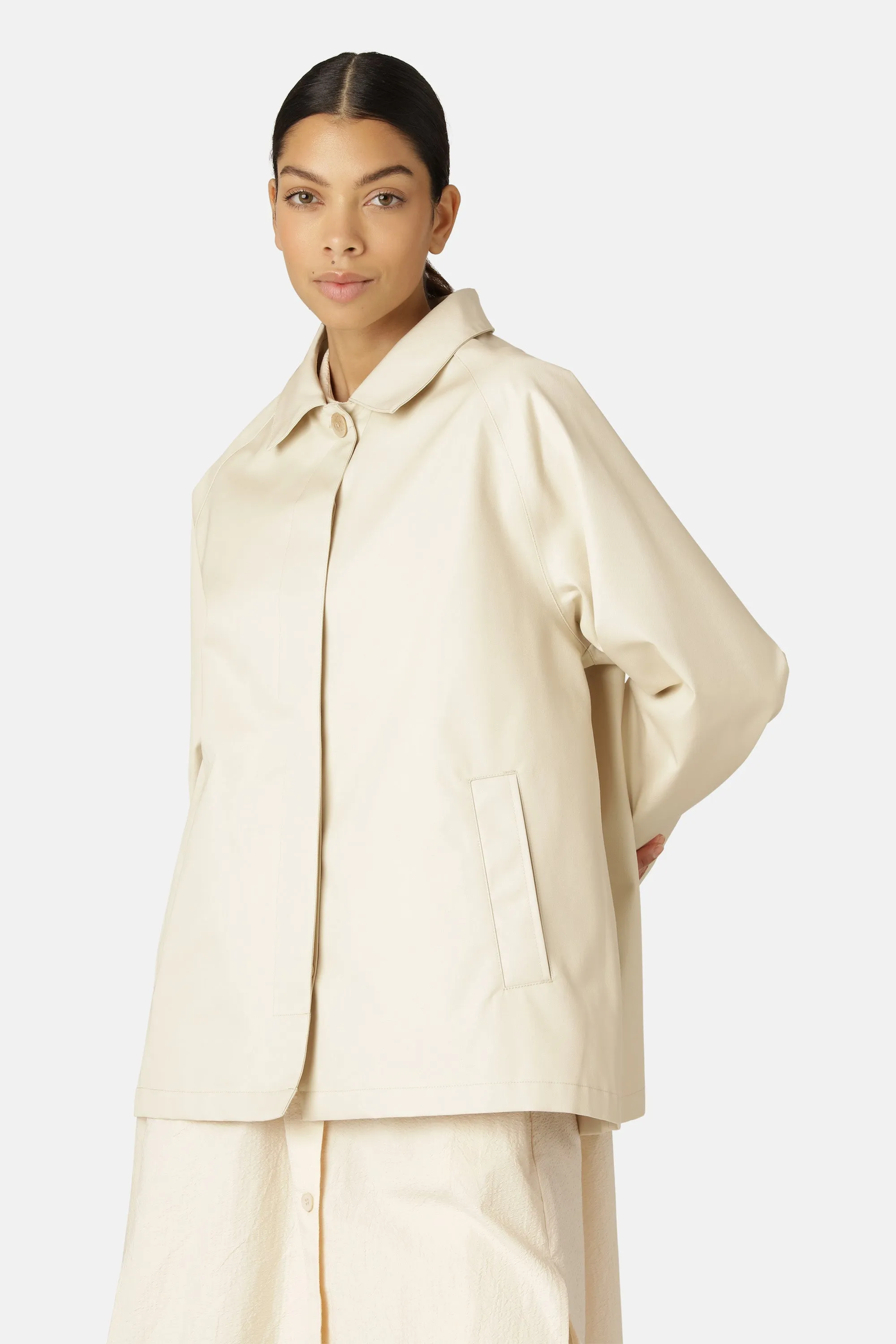 Cotton raincoat - Bleached Sand