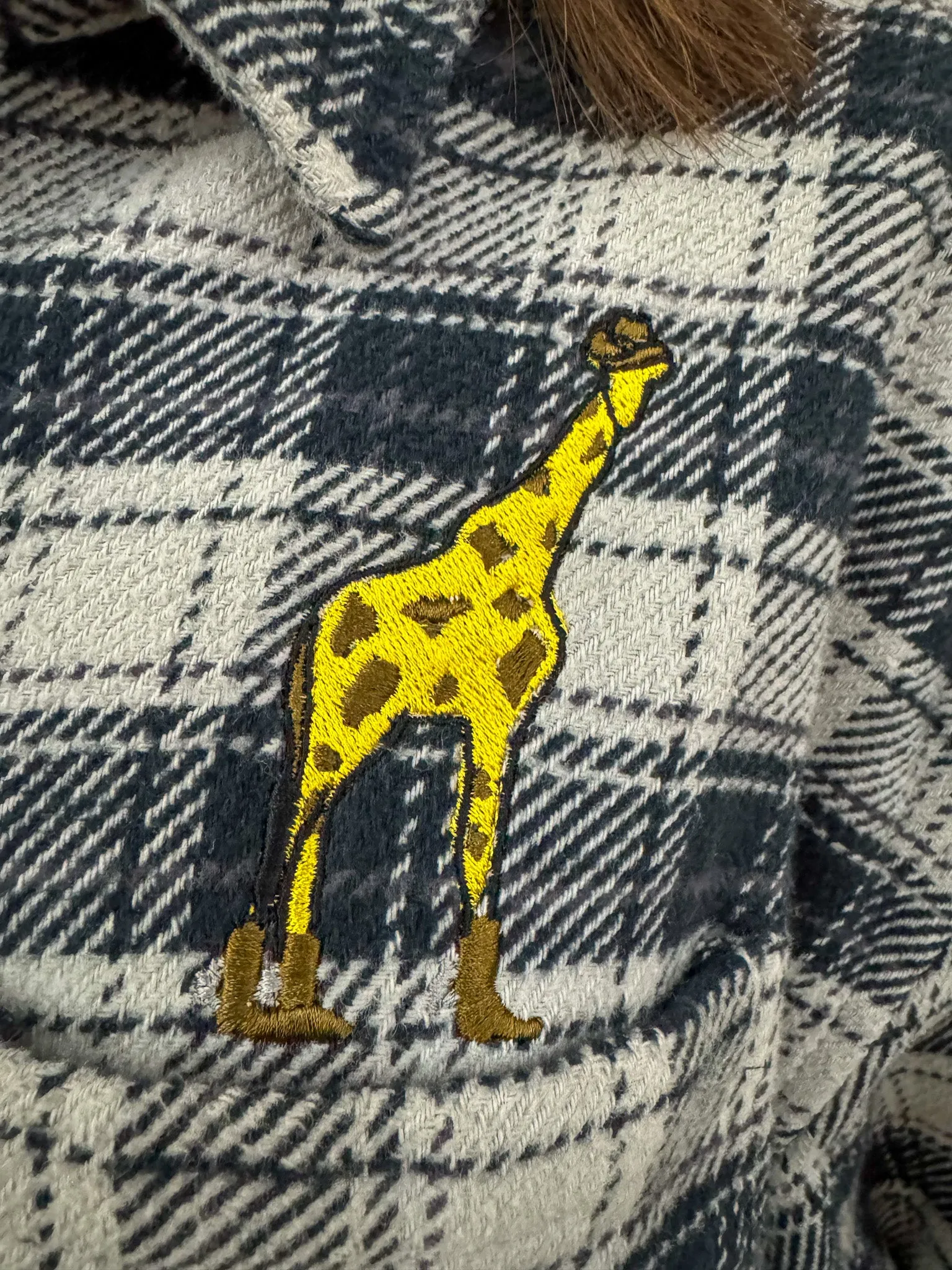 Cowboy Giraffe Pocket Flannel  M
