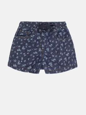 Girls Printed Denim Hot Shorts