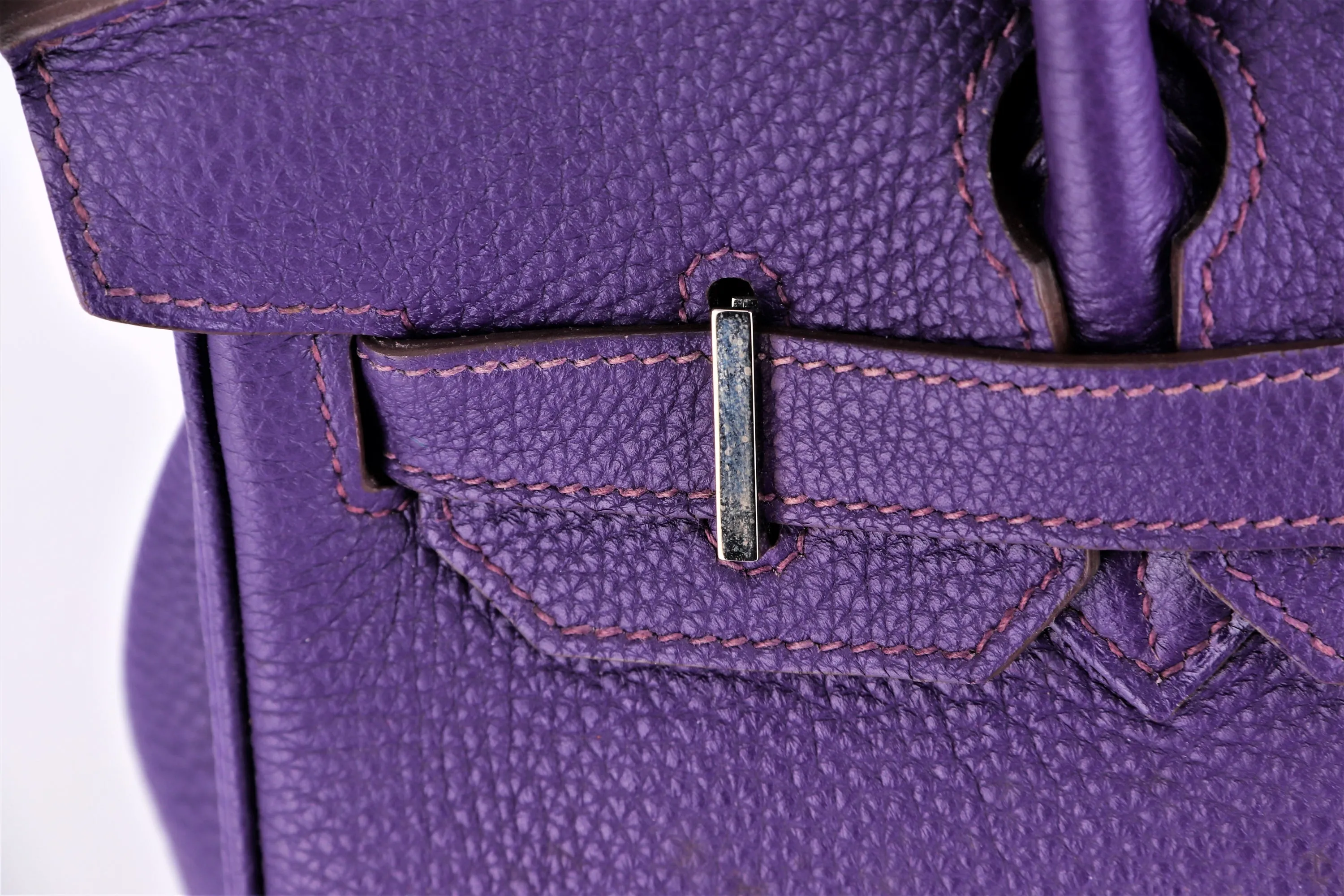 HERMES BIRKIN 30 (STAMP I (2005)) IRIS COLOR TOGO LEATHER SILVER HARDWARE, WITH KEYS, LOCK, RAINCOAT & DUST COVER