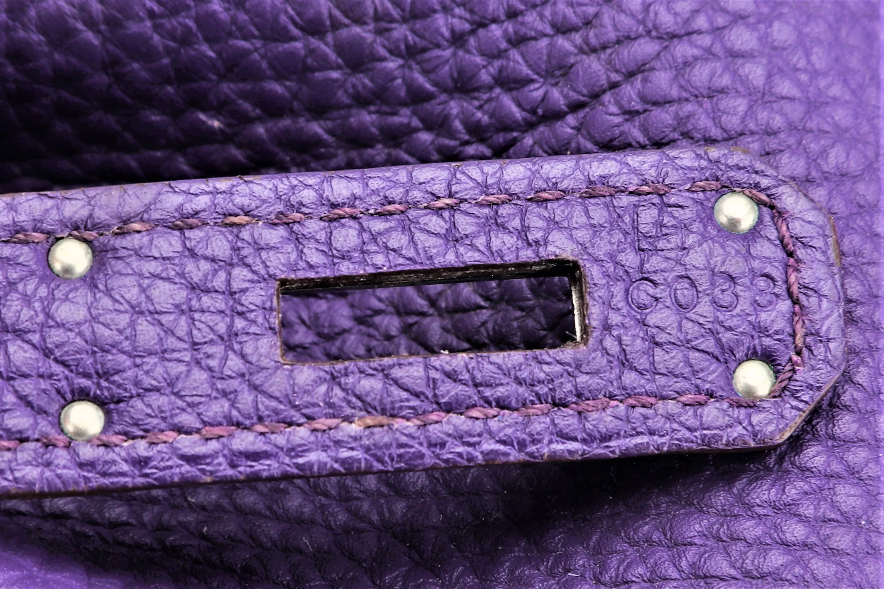HERMES BIRKIN 30 (STAMP I (2005)) IRIS COLOR TOGO LEATHER SILVER HARDWARE, WITH KEYS, LOCK, RAINCOAT & DUST COVER