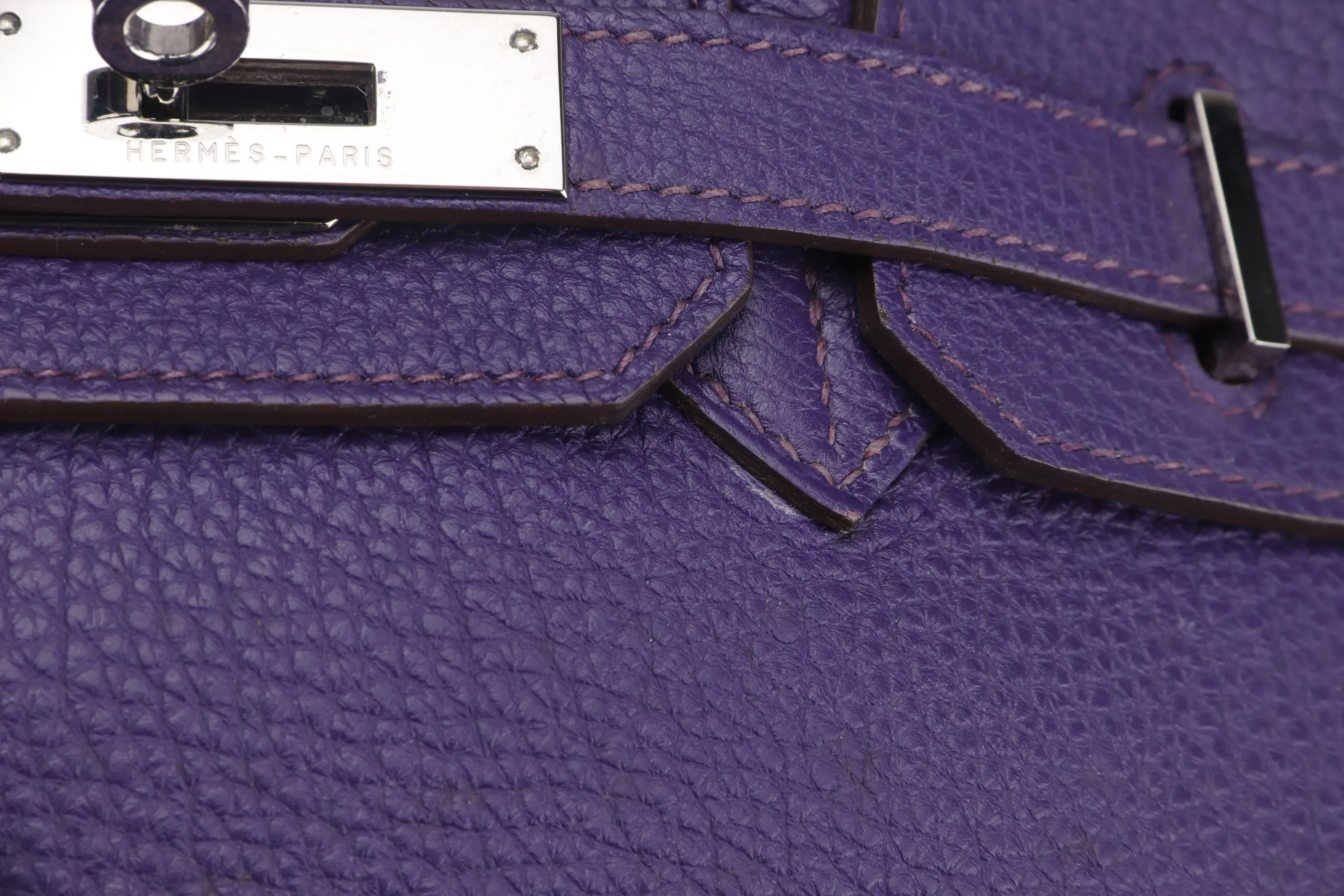 HERMES BIRKIN 30 (STAMP I (2005)) IRIS COLOR TOGO LEATHER SILVER HARDWARE, WITH KEYS, LOCK, RAINCOAT & DUST COVER