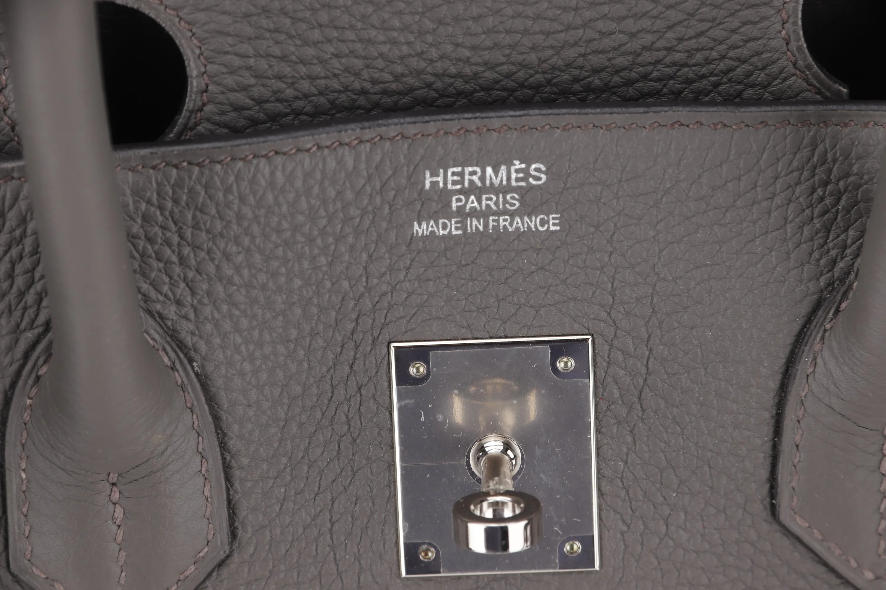 HERMES BIRKIN 35 (STAMP Y) ETAIN TOGO LEATHER SILVER HARDWARE, WITH KEYS, LOCK, RAINCOAT & DUST COVER