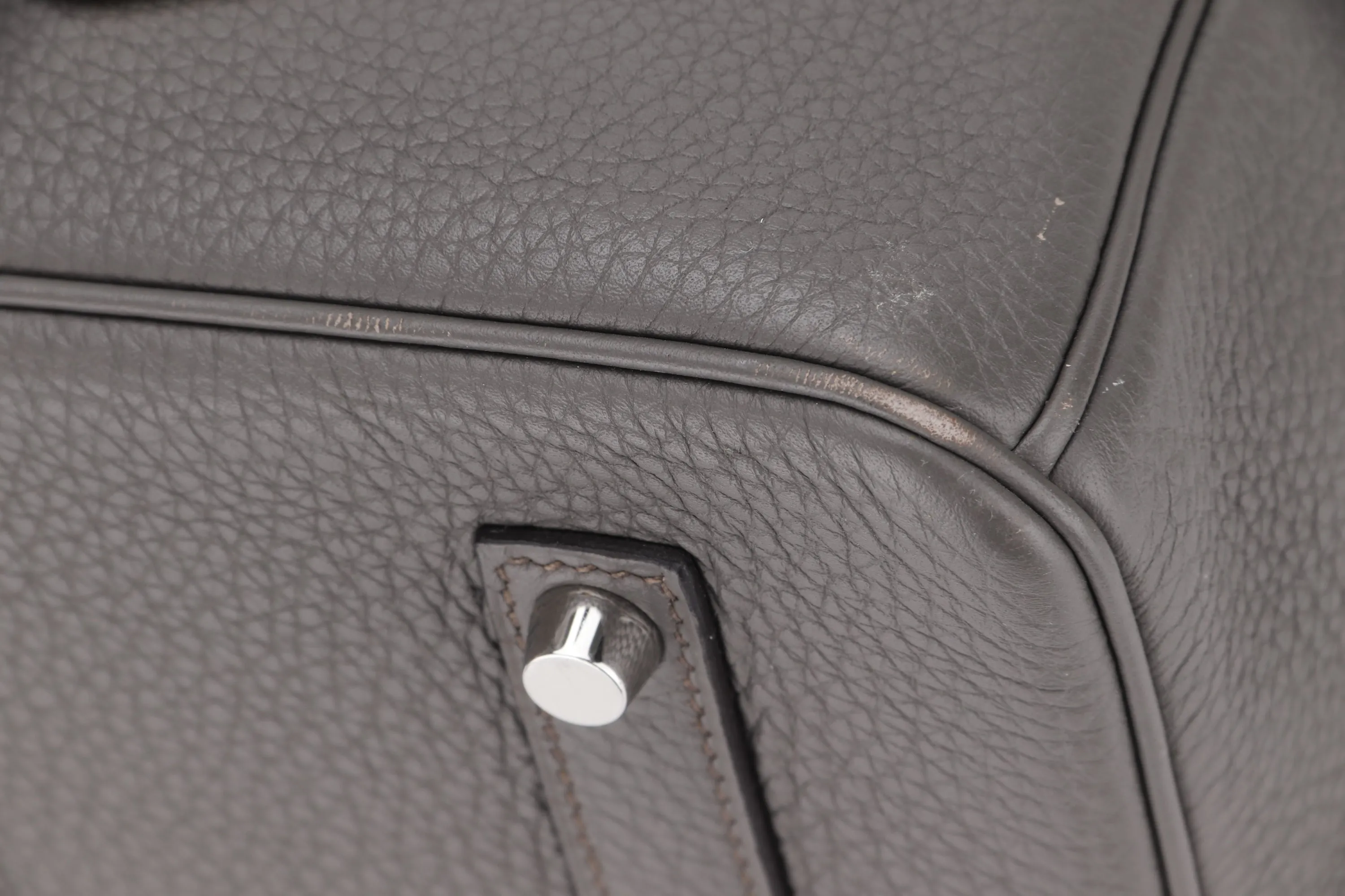 HERMES BIRKIN 35 (STAMP Y) ETAIN TOGO LEATHER SILVER HARDWARE, WITH KEYS, LOCK, RAINCOAT & DUST COVER
