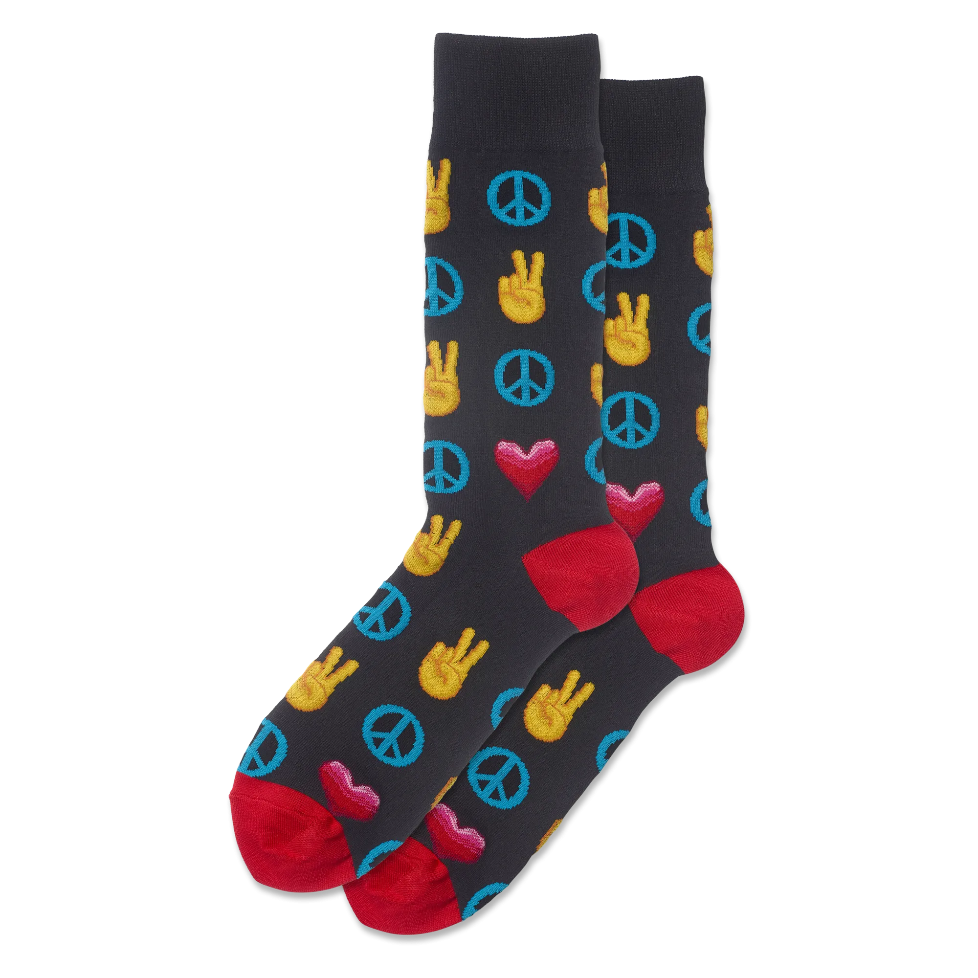 HOTSOX Men's Peace And Love Crew Socks