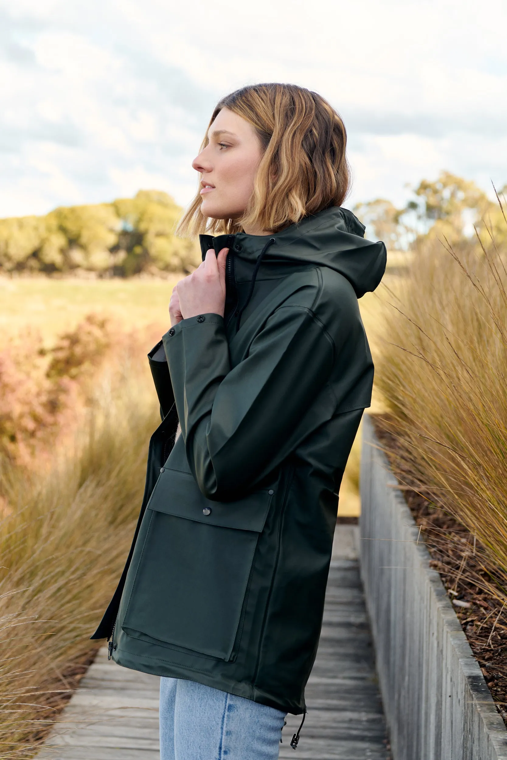 Hunter Green Raincoat