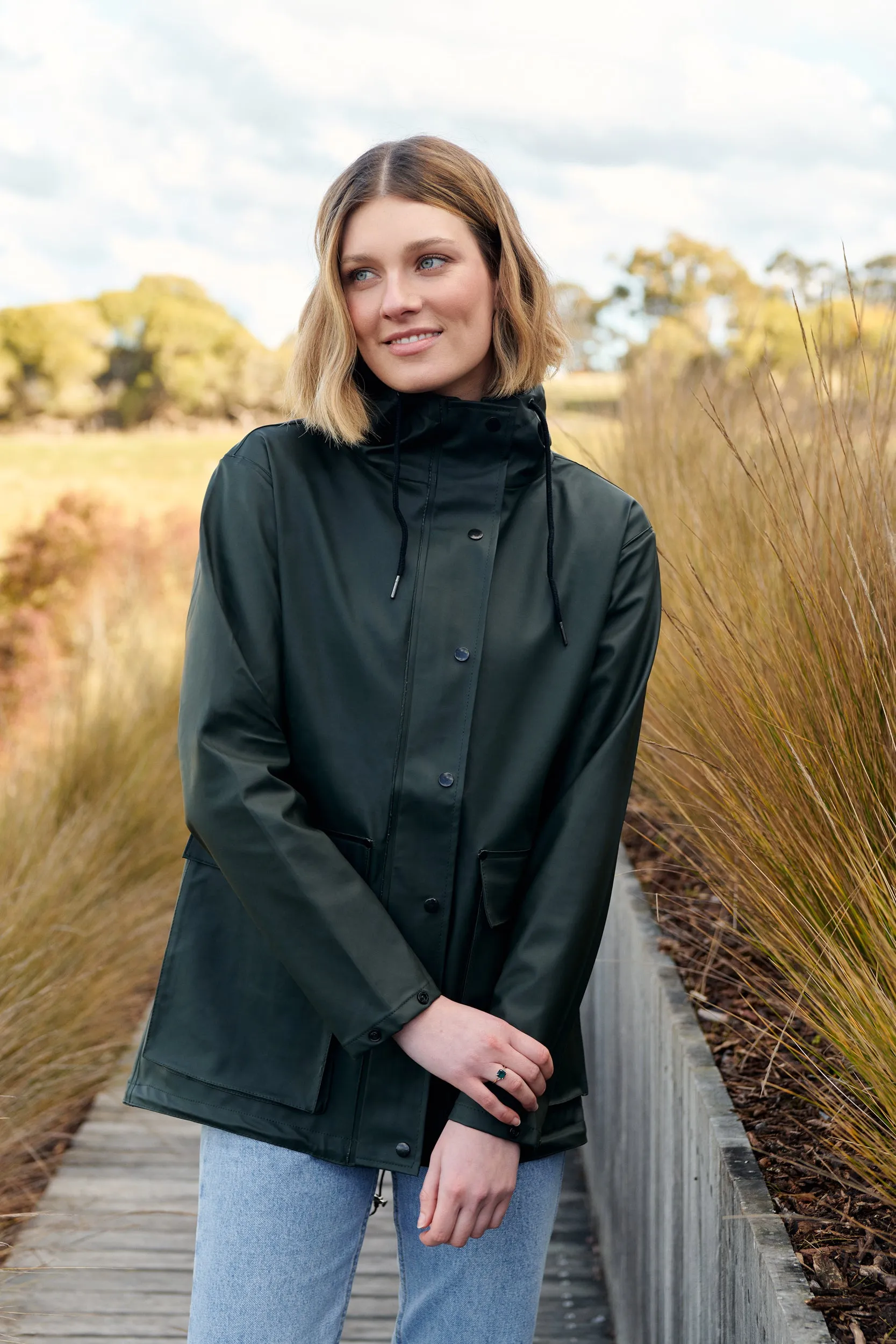 Hunter Green Raincoat