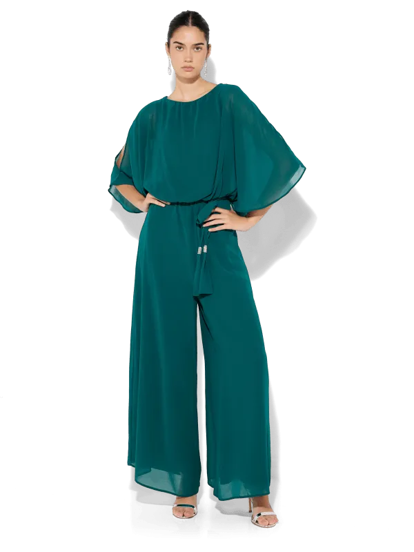 Lucien Emerald Chiffon Jumpsuit