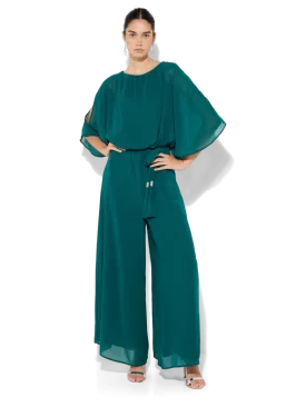 Lucien Emerald Chiffon Jumpsuit