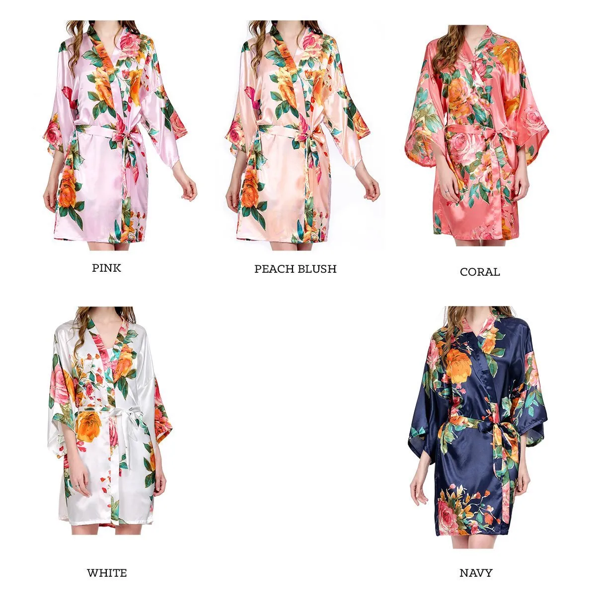 Monogram Watercolor Floral Robes