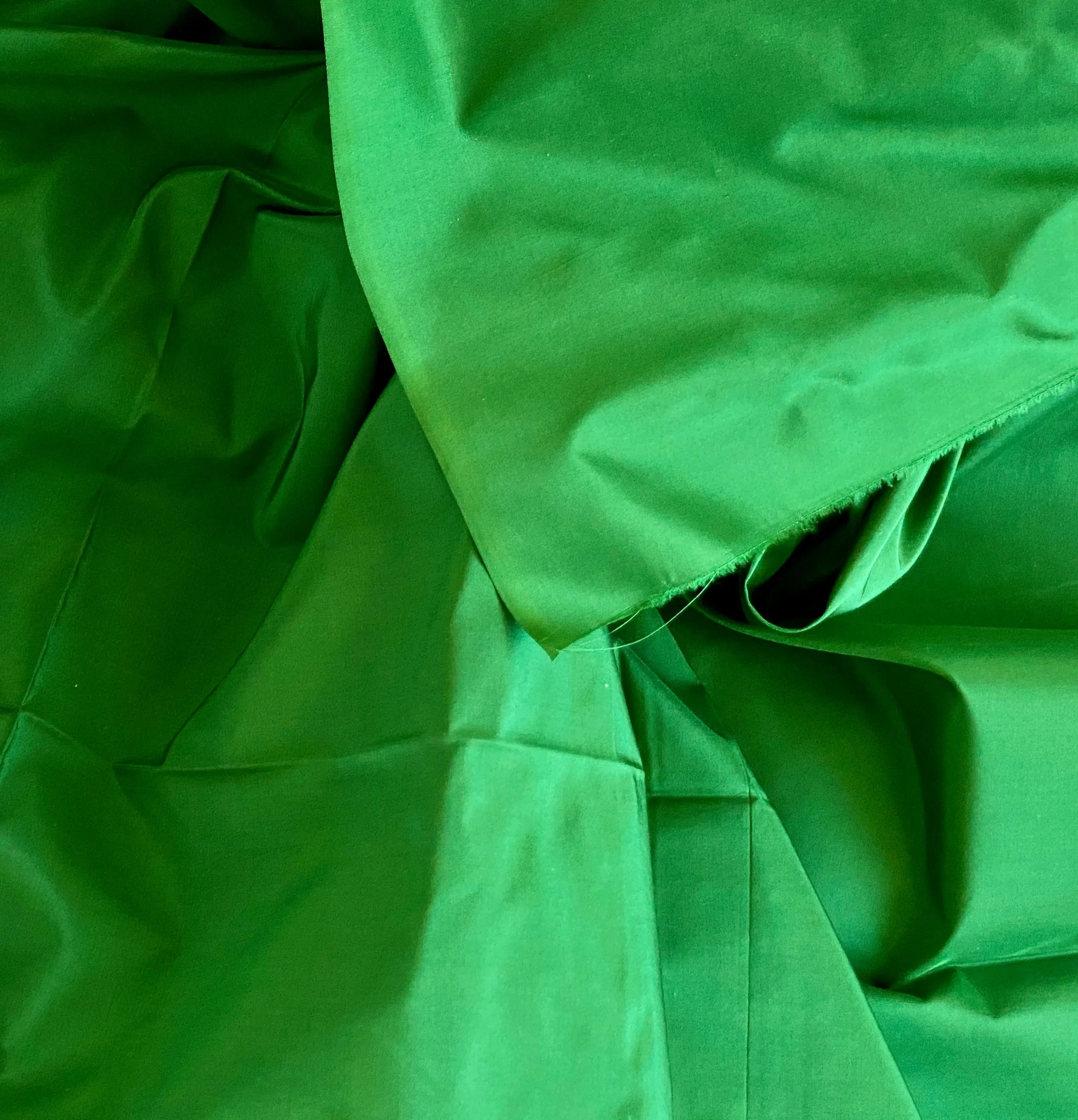 NEW Lady Lisa Designer 100% Silk Taffeta Solid Kelly Green