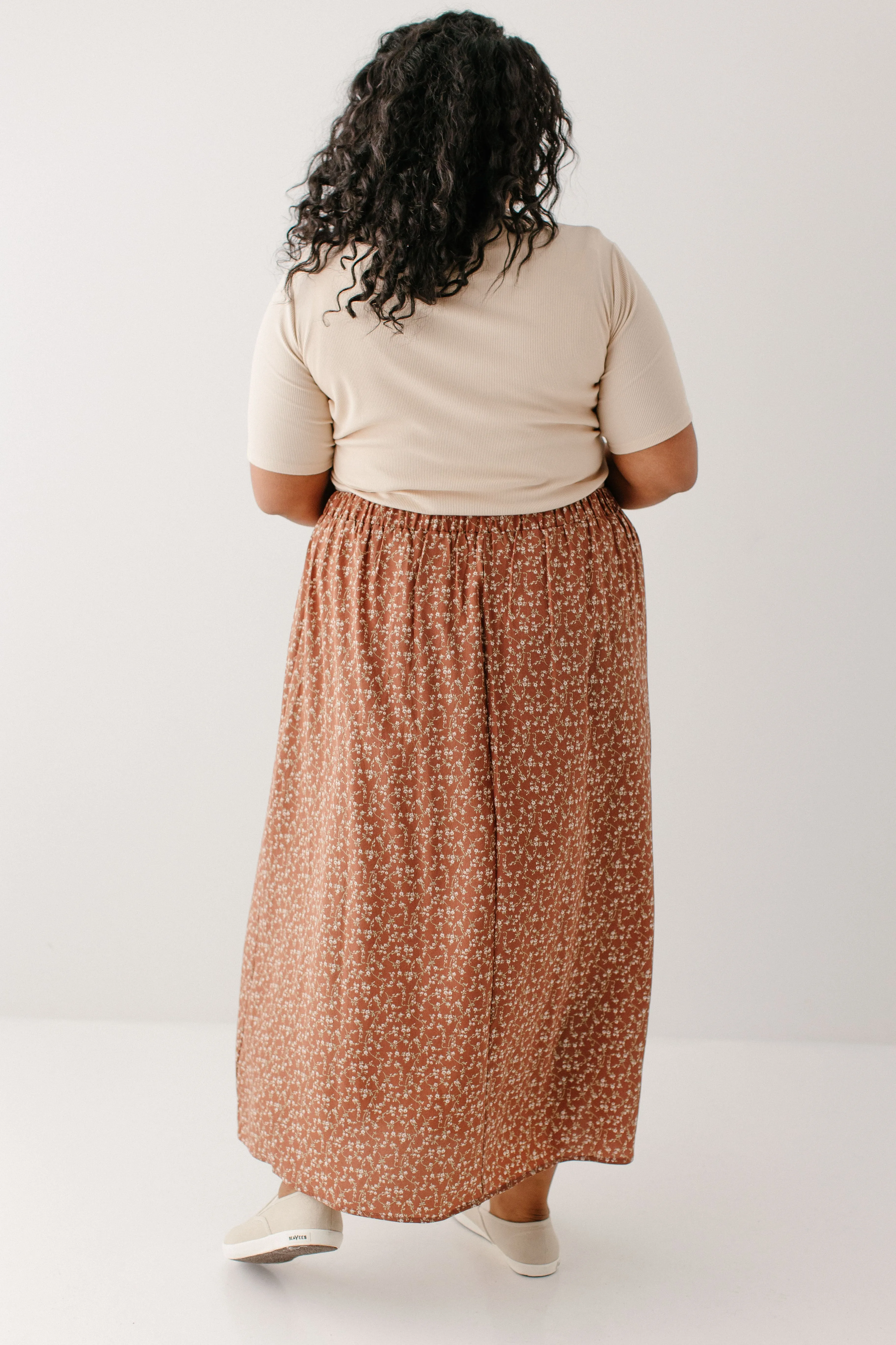 Plus 'Lorelei' Ditsy Floral Midi Slip Skirt FINAL SALE