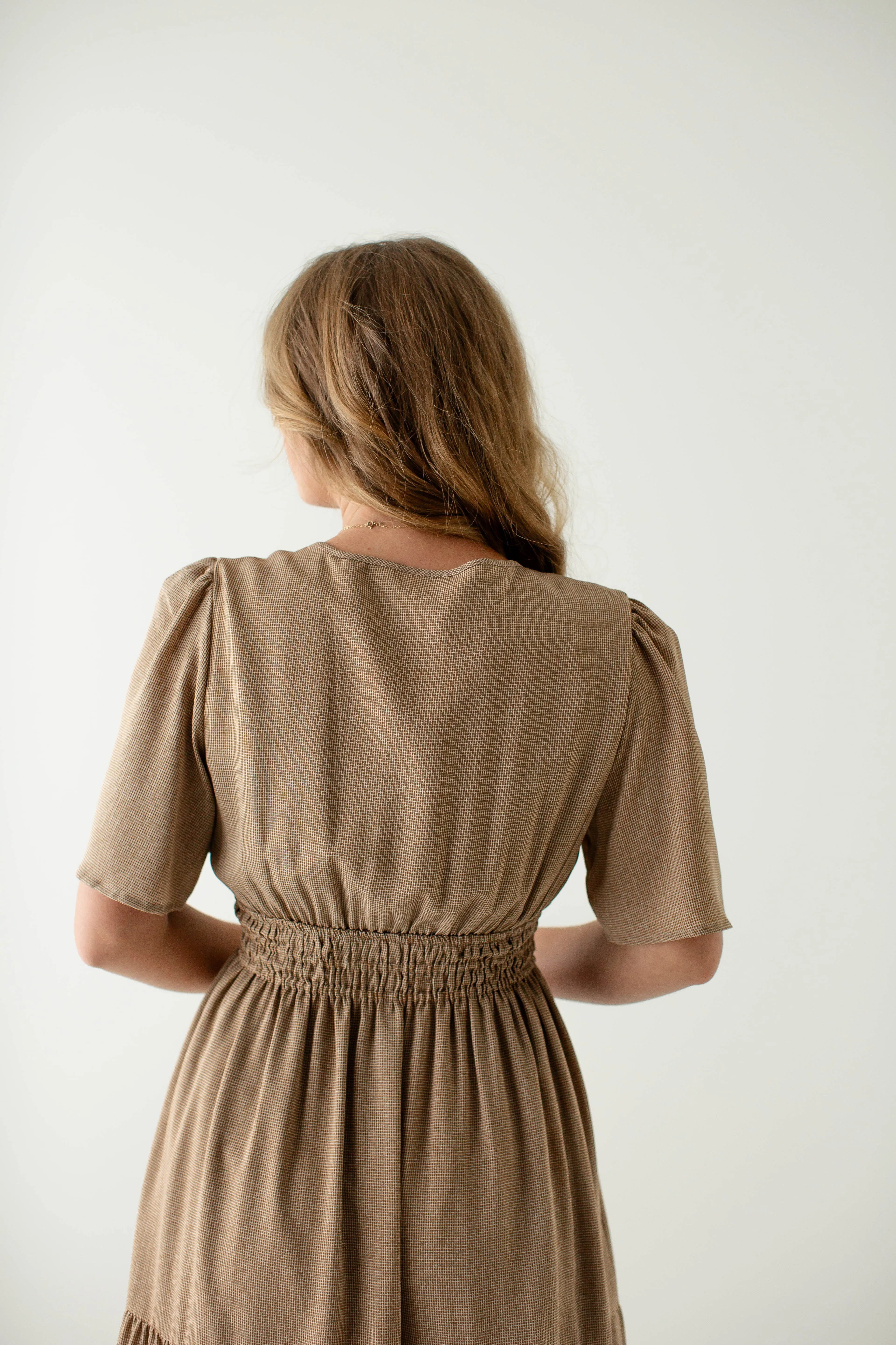'Prairie' Mini Gingham Tiered Maxi Dress