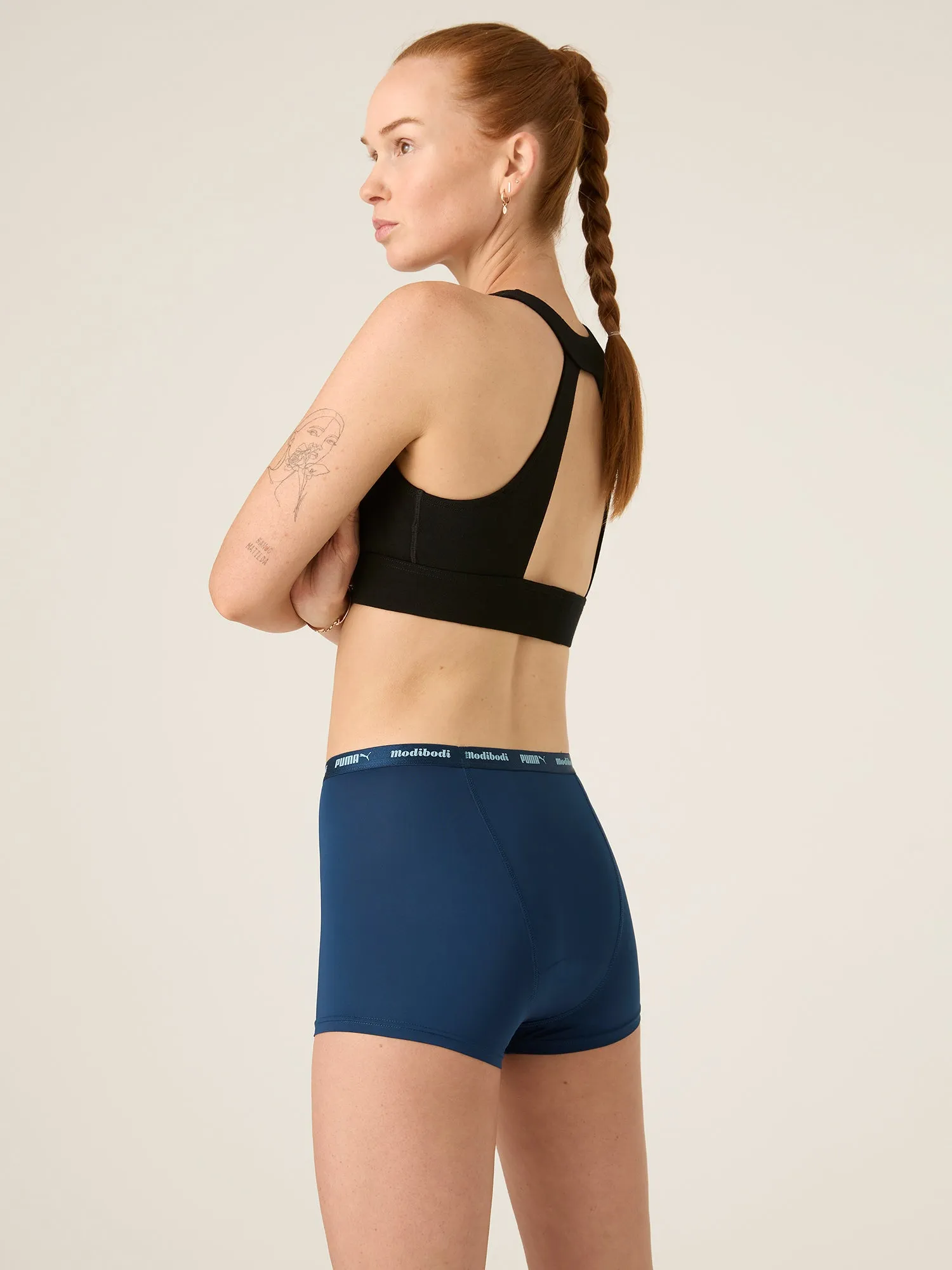 Puma X Modibodi Active Classic Boyshort Moderate-Heavy Persian Blue