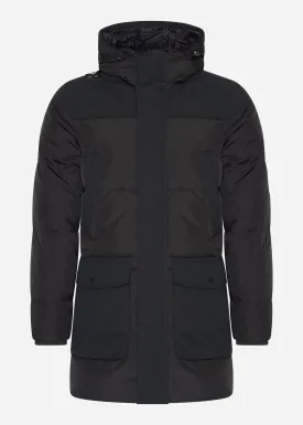 Recoil down coat parka - black