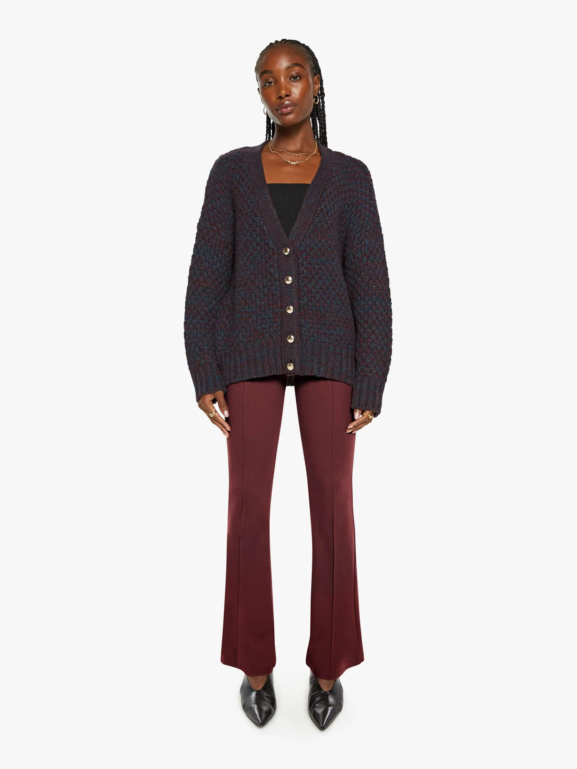 SABLYN Tischc Slouchy Cardigan - Bordeaux Multi