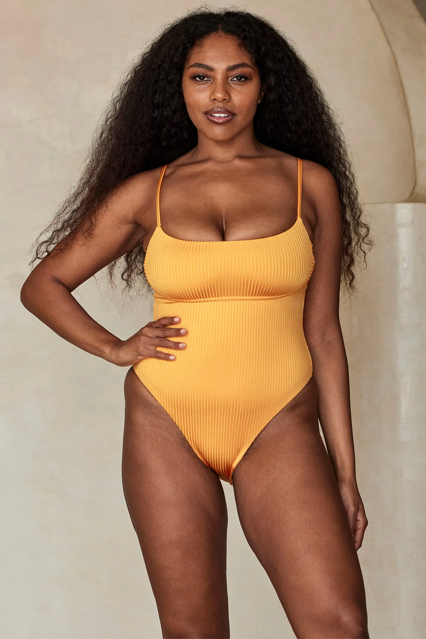 Sausalito One Piece - Clementine Wide Rib