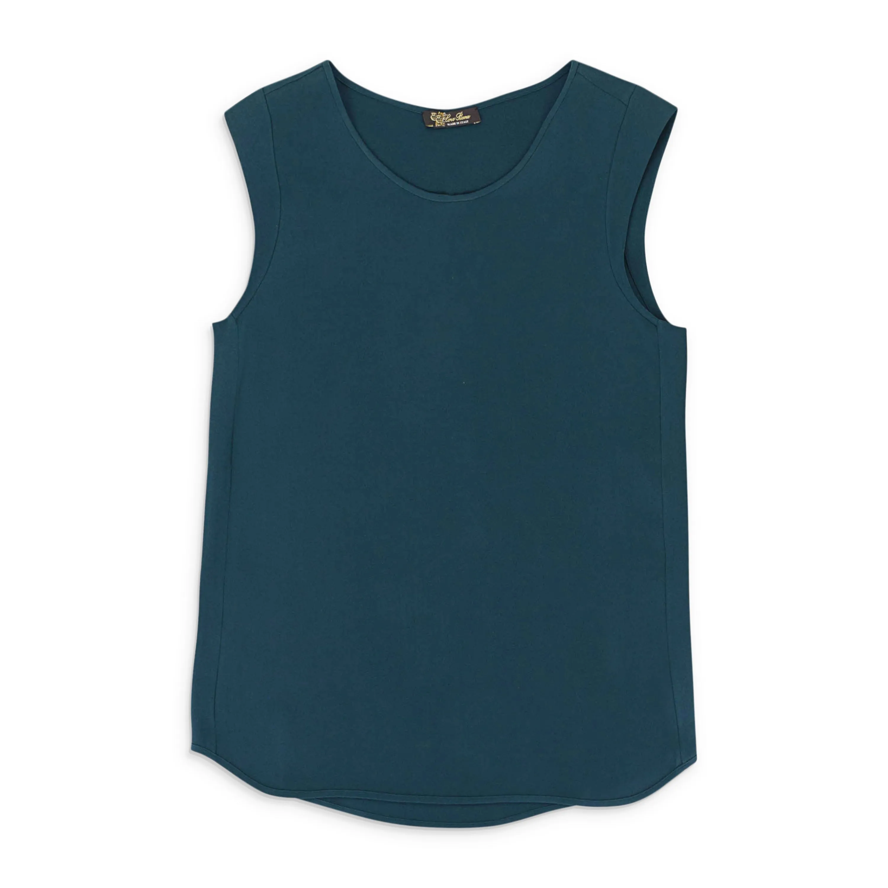 SCOOP NECK GREEN SLEEVELESS TOP
