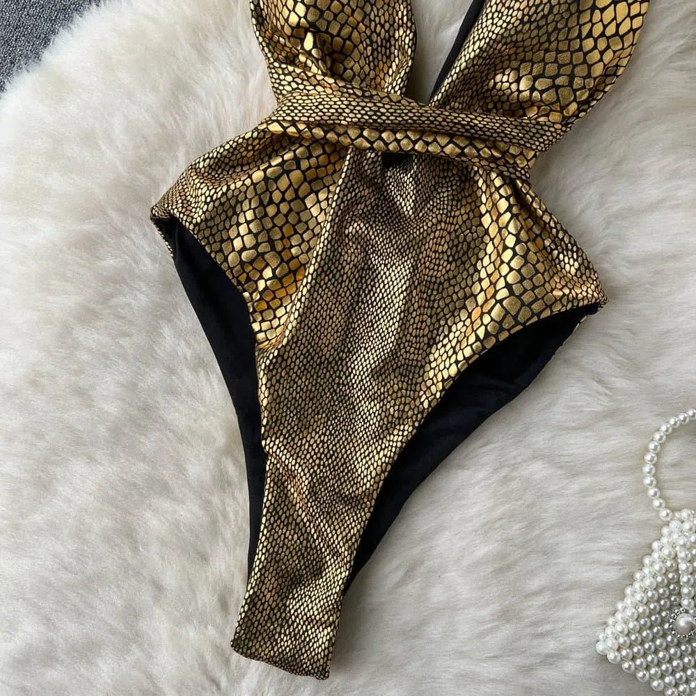 Serpentine Backless Bathing Suit