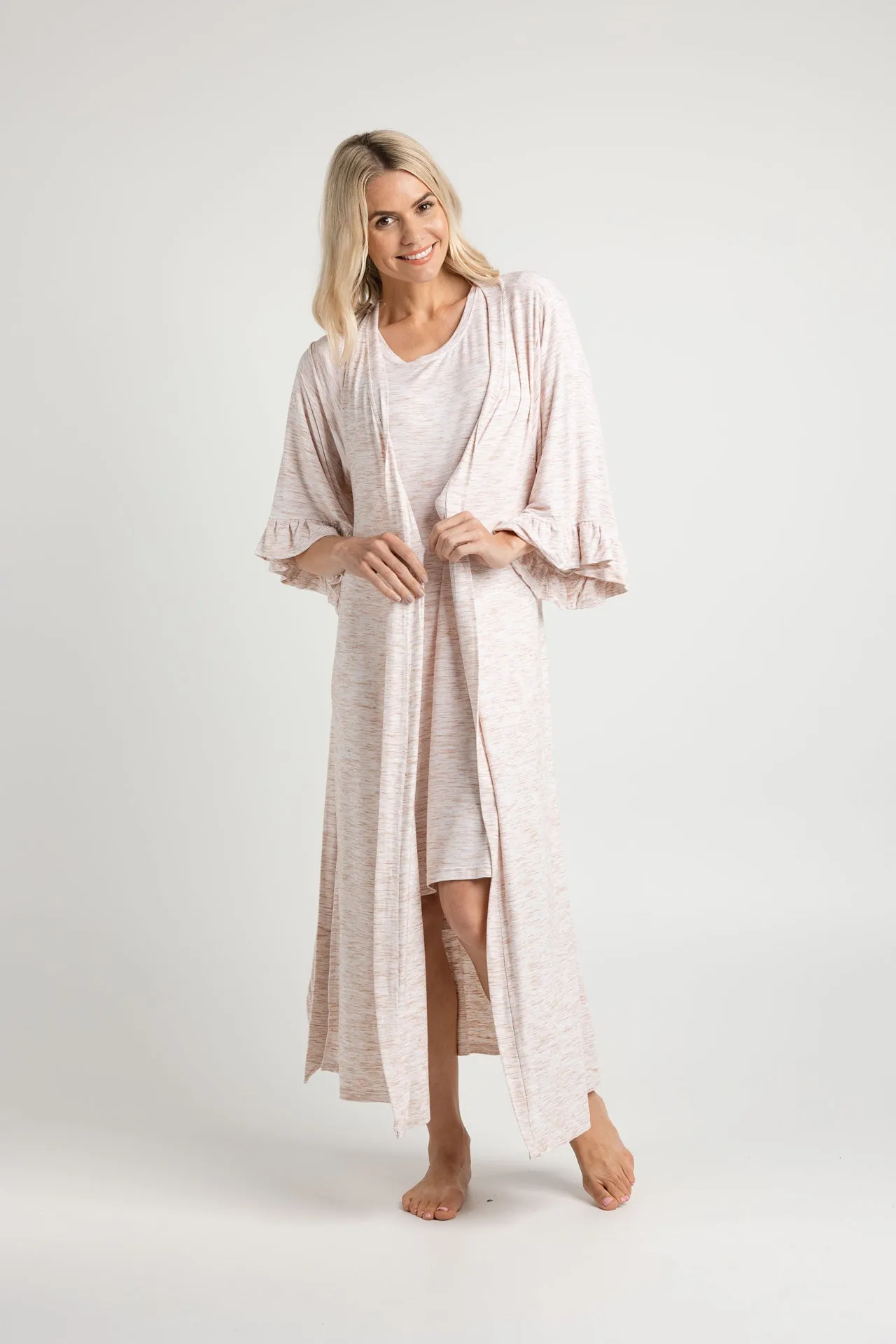 ☁️Summer Ruffle Robe - Flax Bamboo
