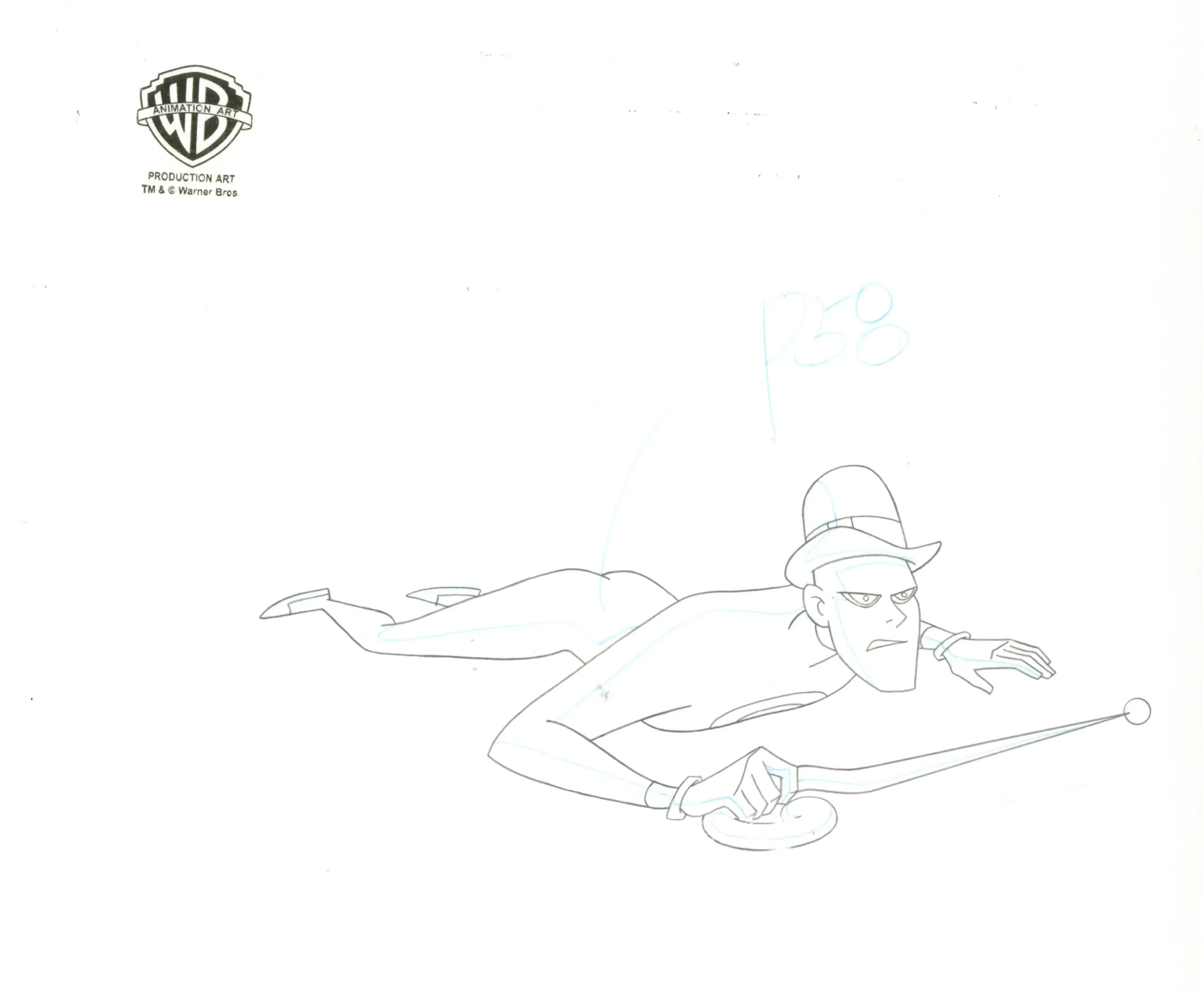 Superman the Animated Series Original Production Cel with Matching Drawings: Robin, Riddler