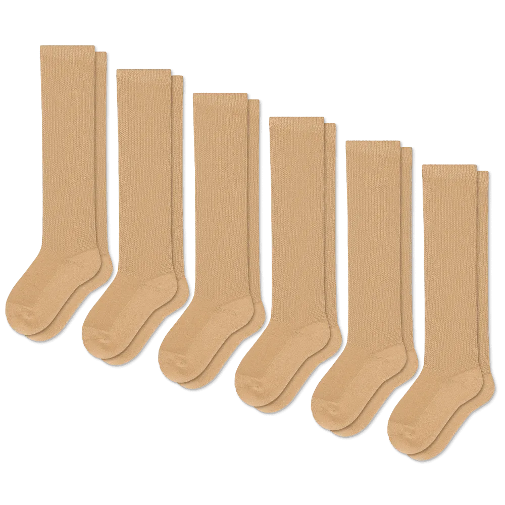 Tan EasyStretch™ Diabetic Socks Bundle 6-Pack