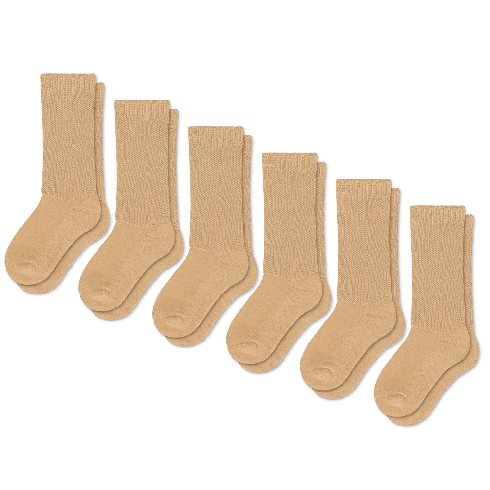 Tan EasyStretch™ Diabetic Socks Bundle 6-Pack