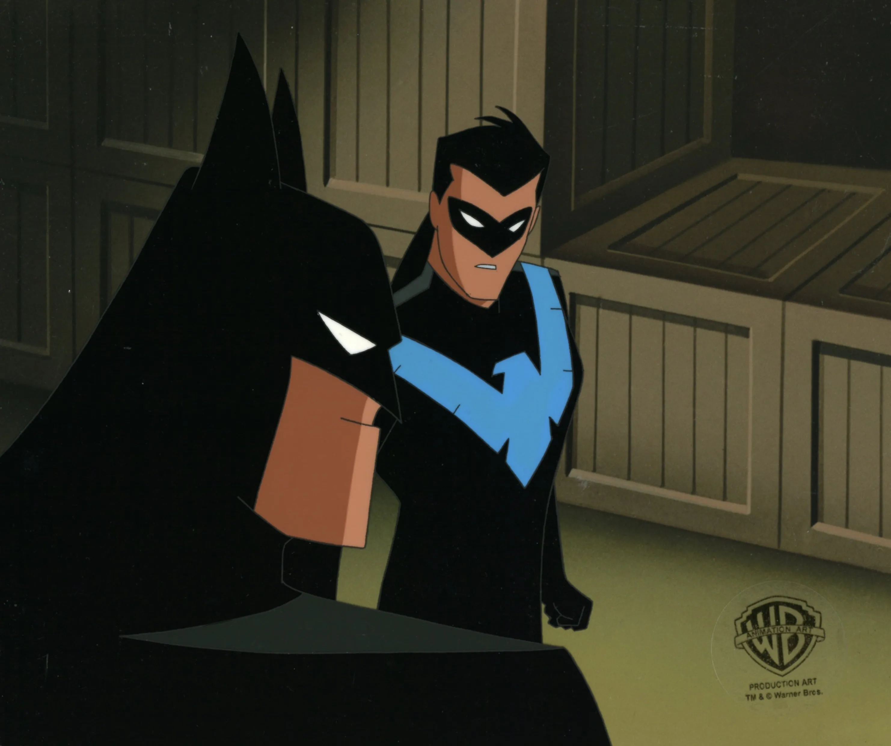 The New Batman Adventures Original Production Cel with Matching Drawing: Batman, Nightwing