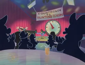 Tiny Toons Original Production Cel on Original Background: Plucky Duck and Hamton J. Pig