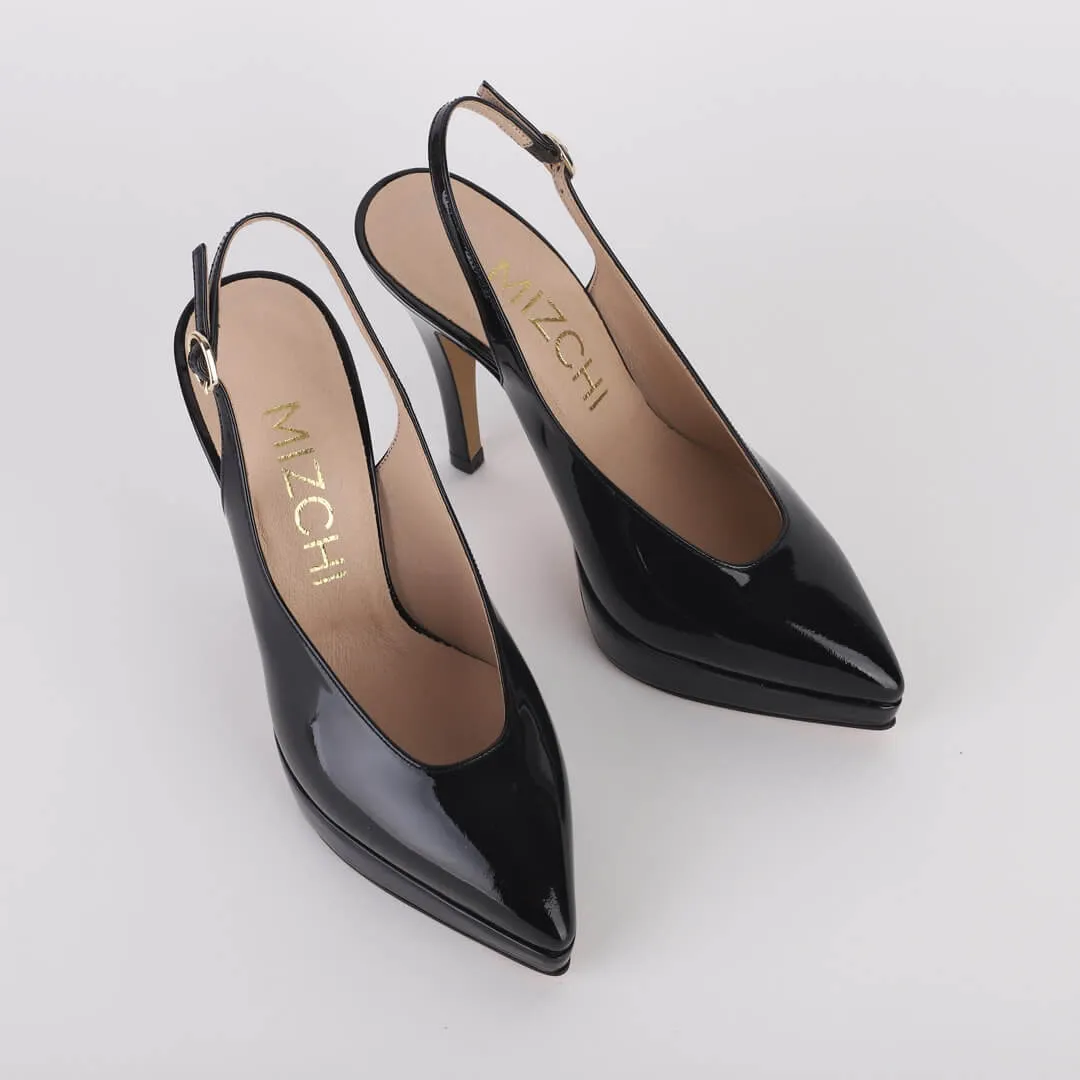 *UK size 1 - SABRINA - black patent, 11/2cm heels