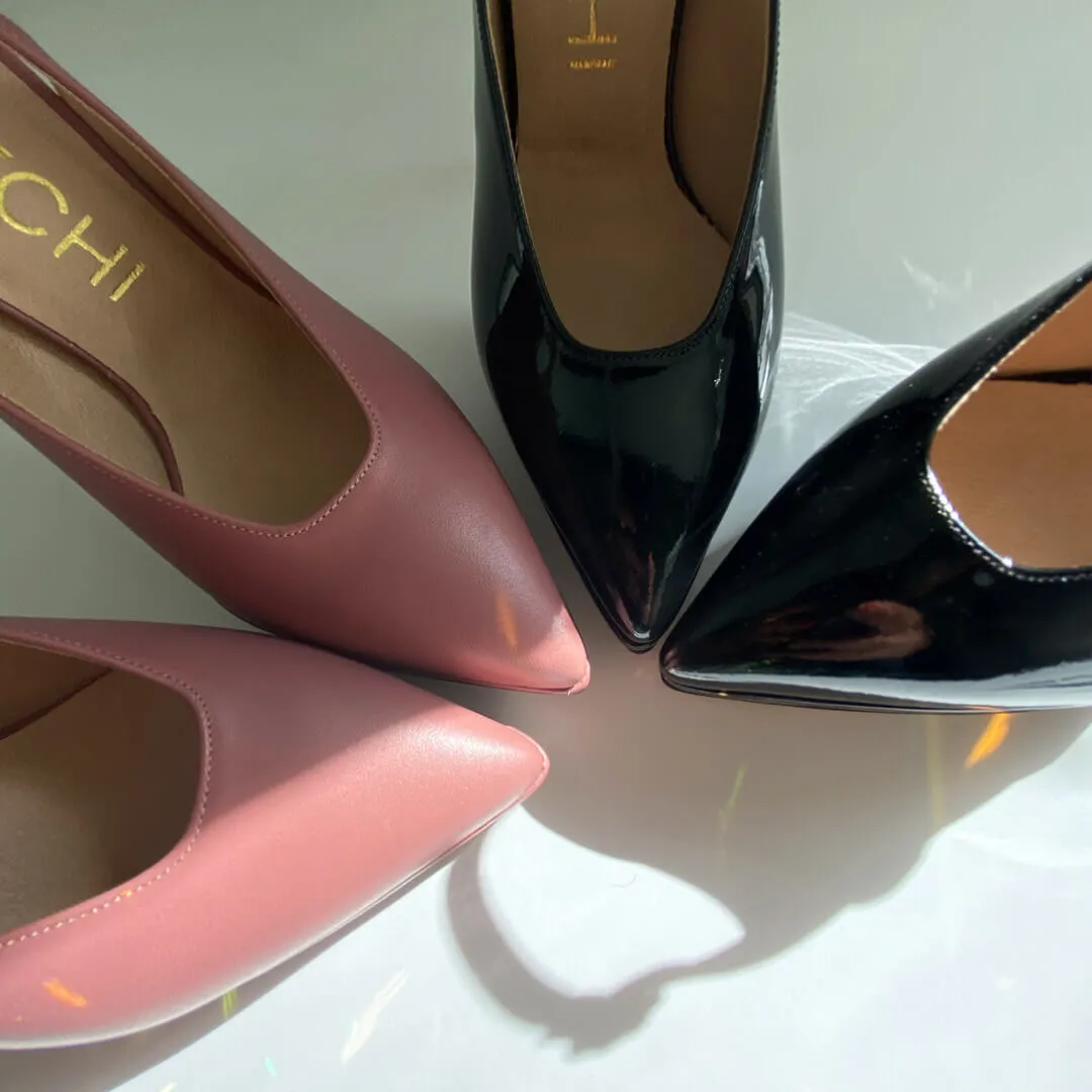 *UK size 1 - SABRINA - black patent, 11/2cm heels