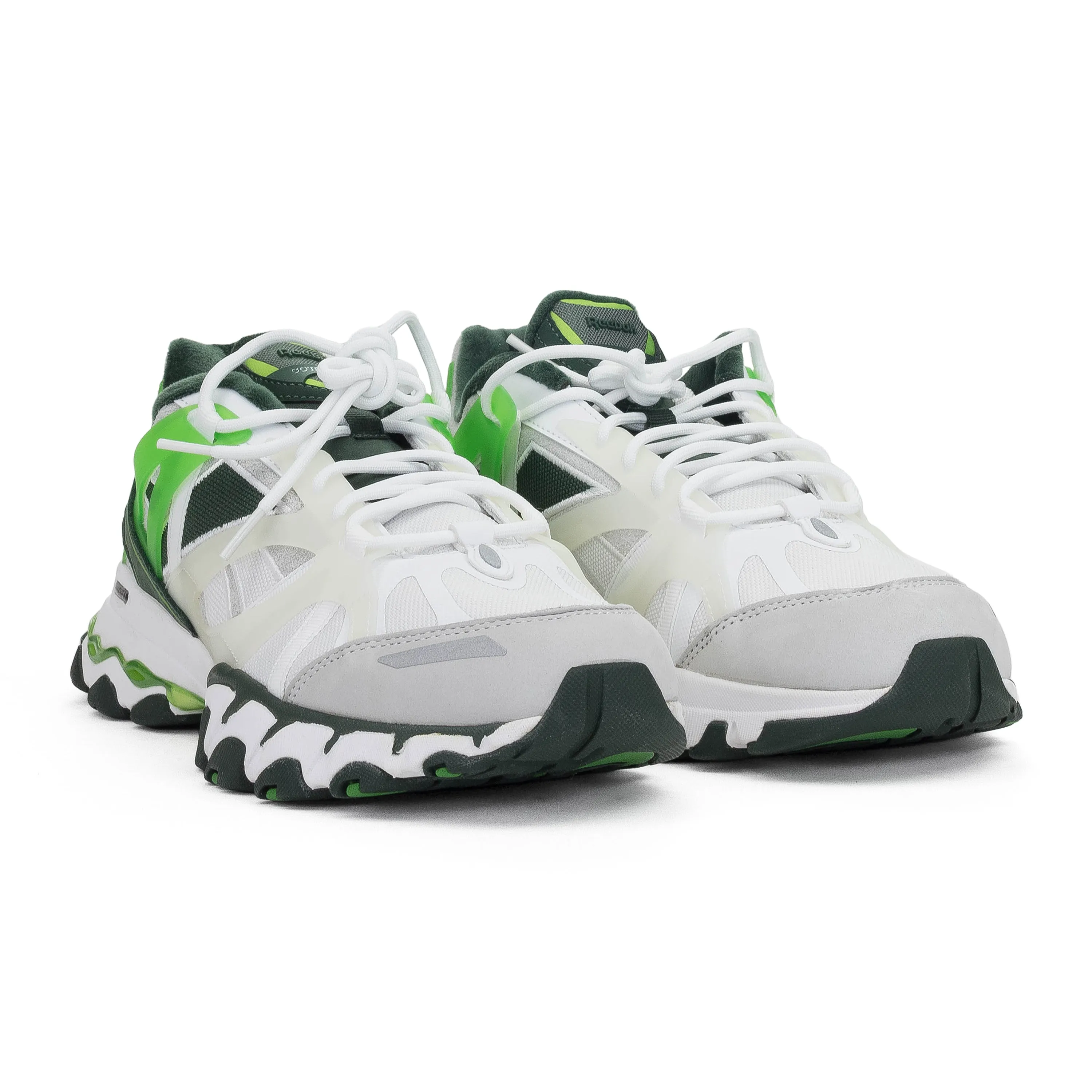 WHITE/GREEN EXCLUSIVE REEBOK SHADOW SNEAKERS