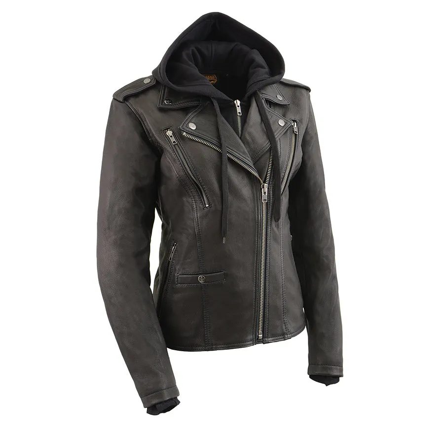 Women’s Black Vented MC Lapel Jacket w/ Full Sleeve
